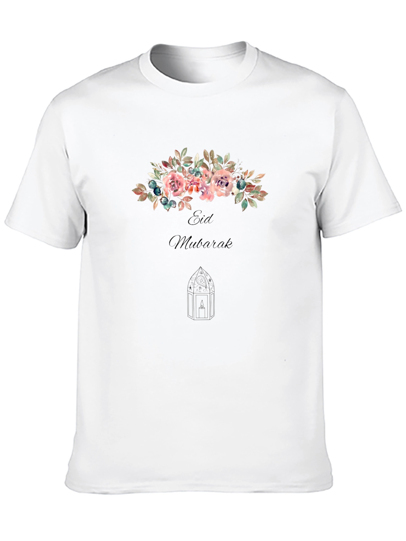 Eid Mubarak Floral T-Shirt - Festive Celebration Tee
