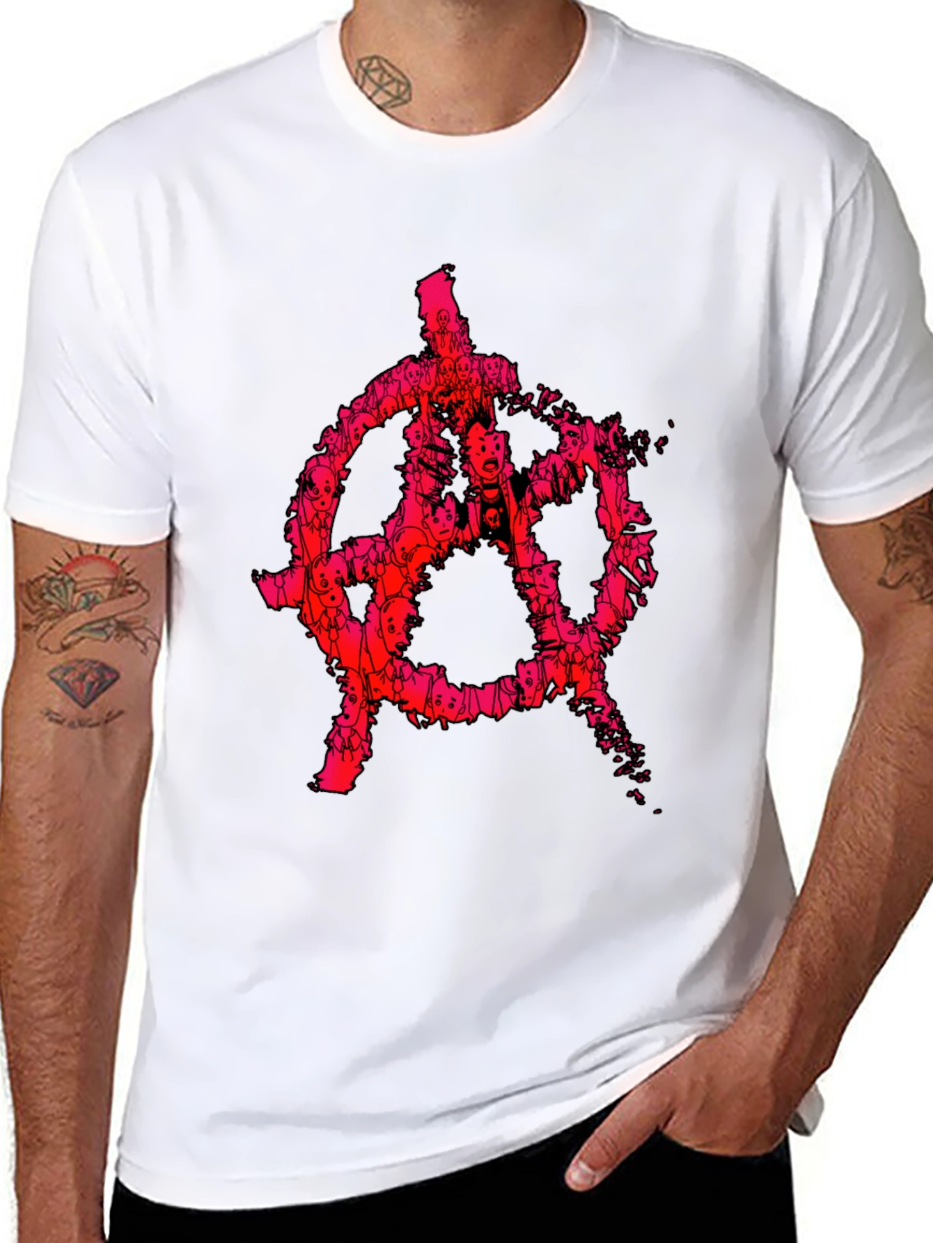 Anarchy Symbol Graphic Tee - Punk Style