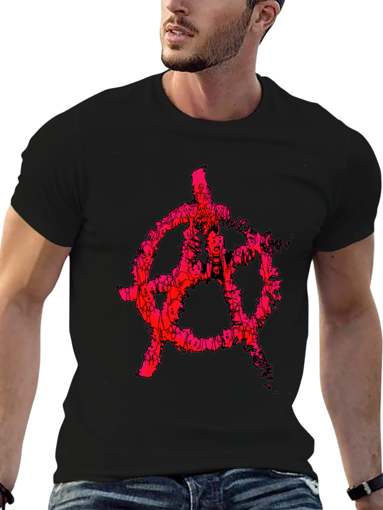 Anarchy Symbol Graphic Tee - Punk Style