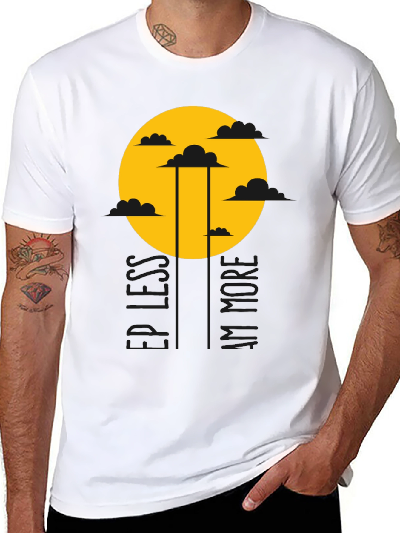 Keep Less Am More Graphic Tee - Black