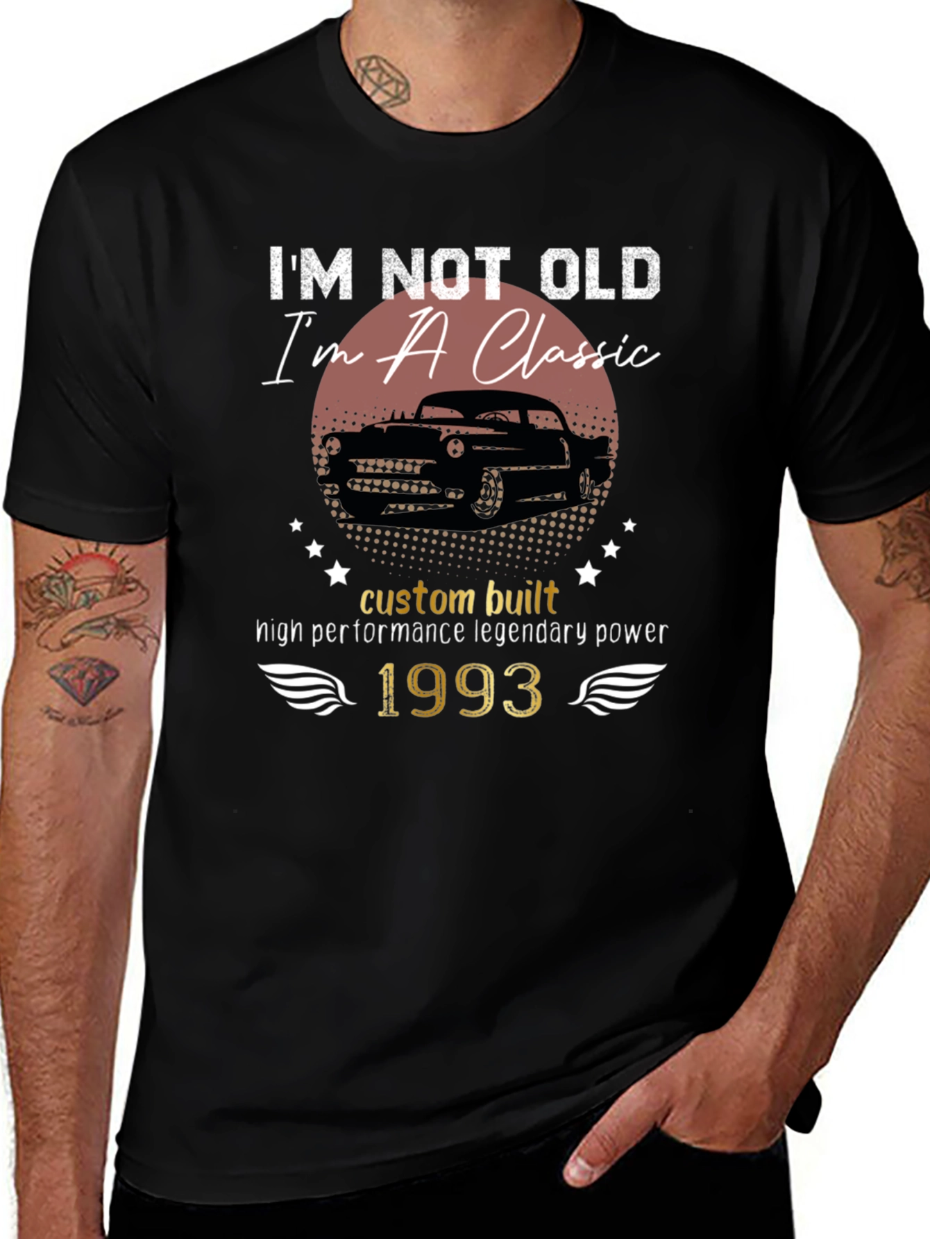 Classic Car 1993 T-Shirt - Custom Built Legendary Power