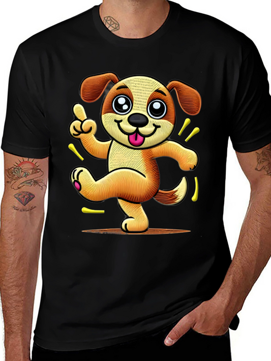 Dancing Dog Cartoon Graphic T-Shirt