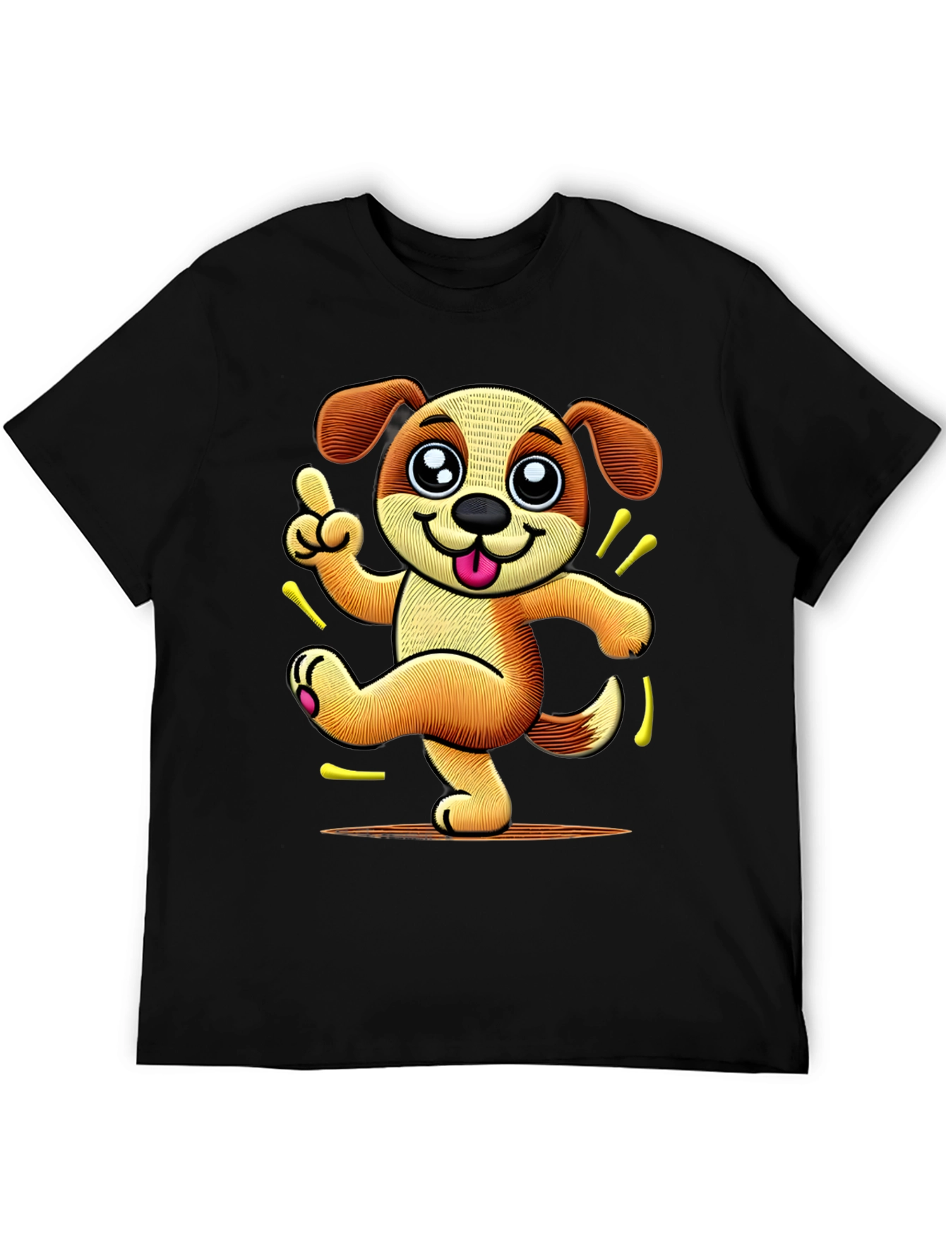 Dancing Dog Cartoon Graphic T-Shirt
