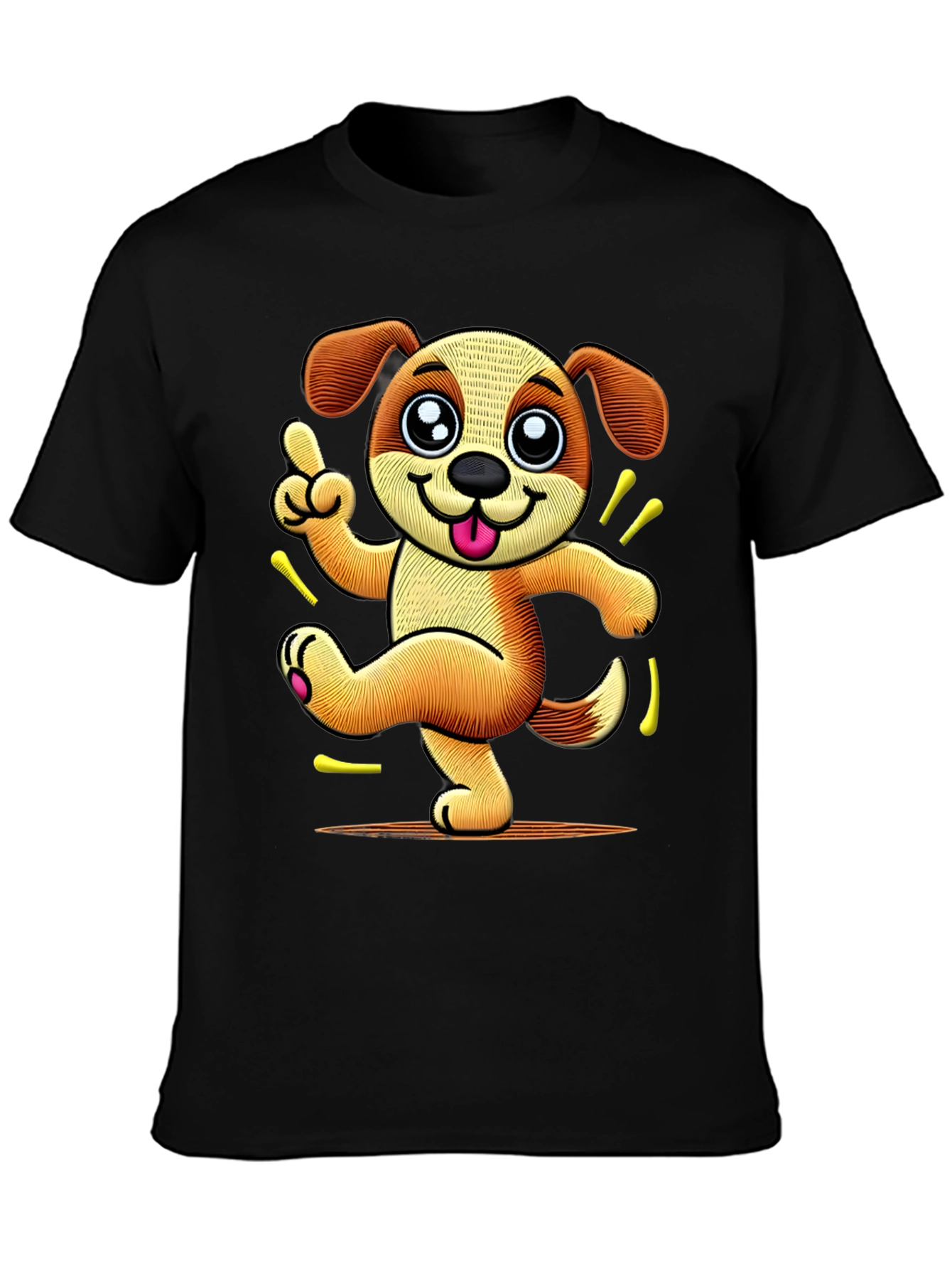 Dancing Dog Cartoon Graphic T-Shirt