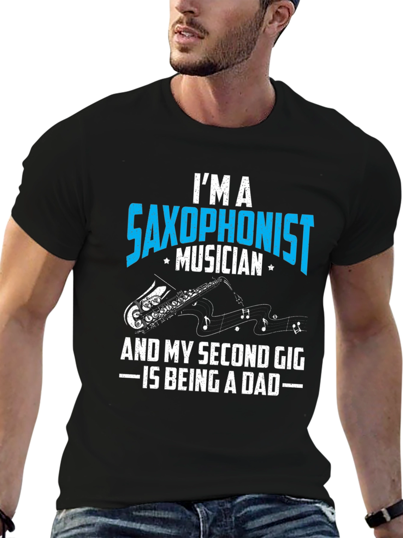 Saxophonist Musician Dad Graphic T-Shirt