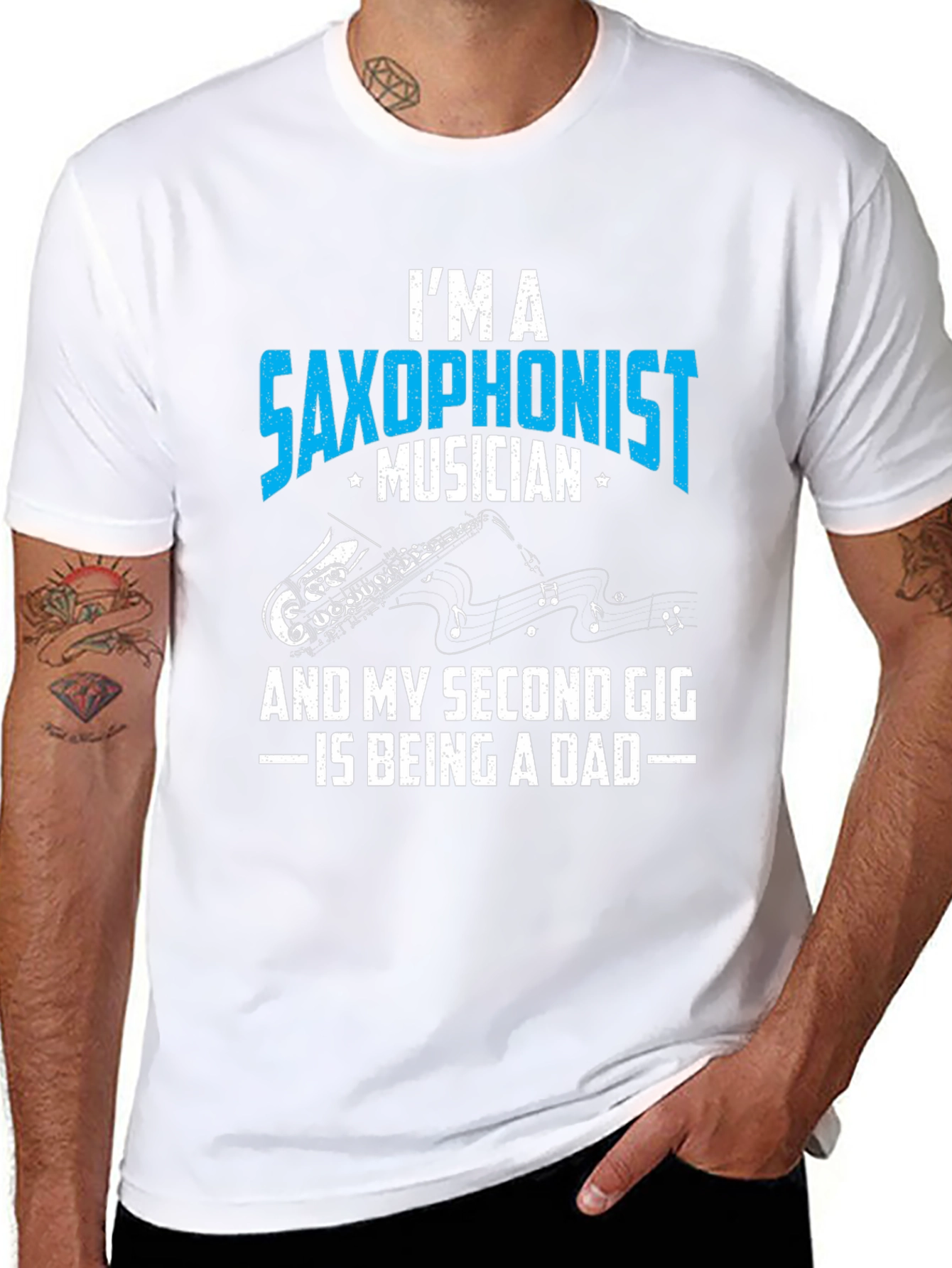 Saxophonist Musician Dad Graphic T-Shirt