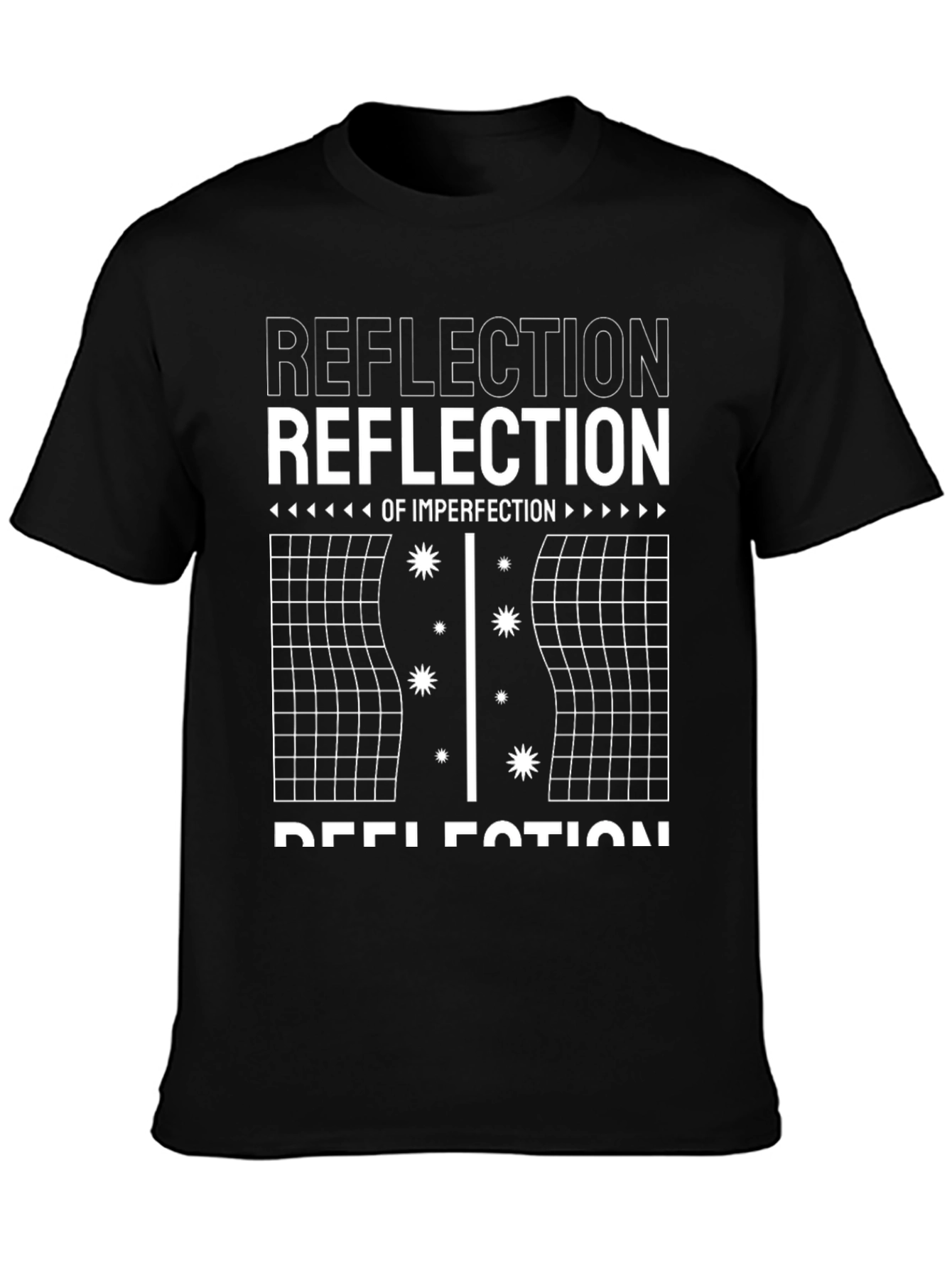 Reflection of Imperfection Graphic Tee - Black Cotton T-Shirt