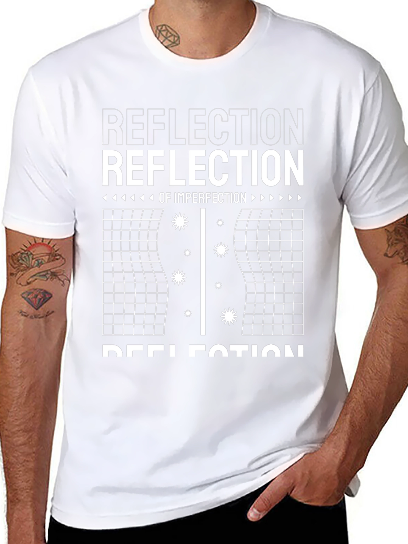 Reflection of Imperfection Graphic Tee - Black Cotton T-Shirt