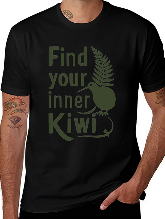 Find Your Inner Kiwi T-Shirt - Olive Green Print