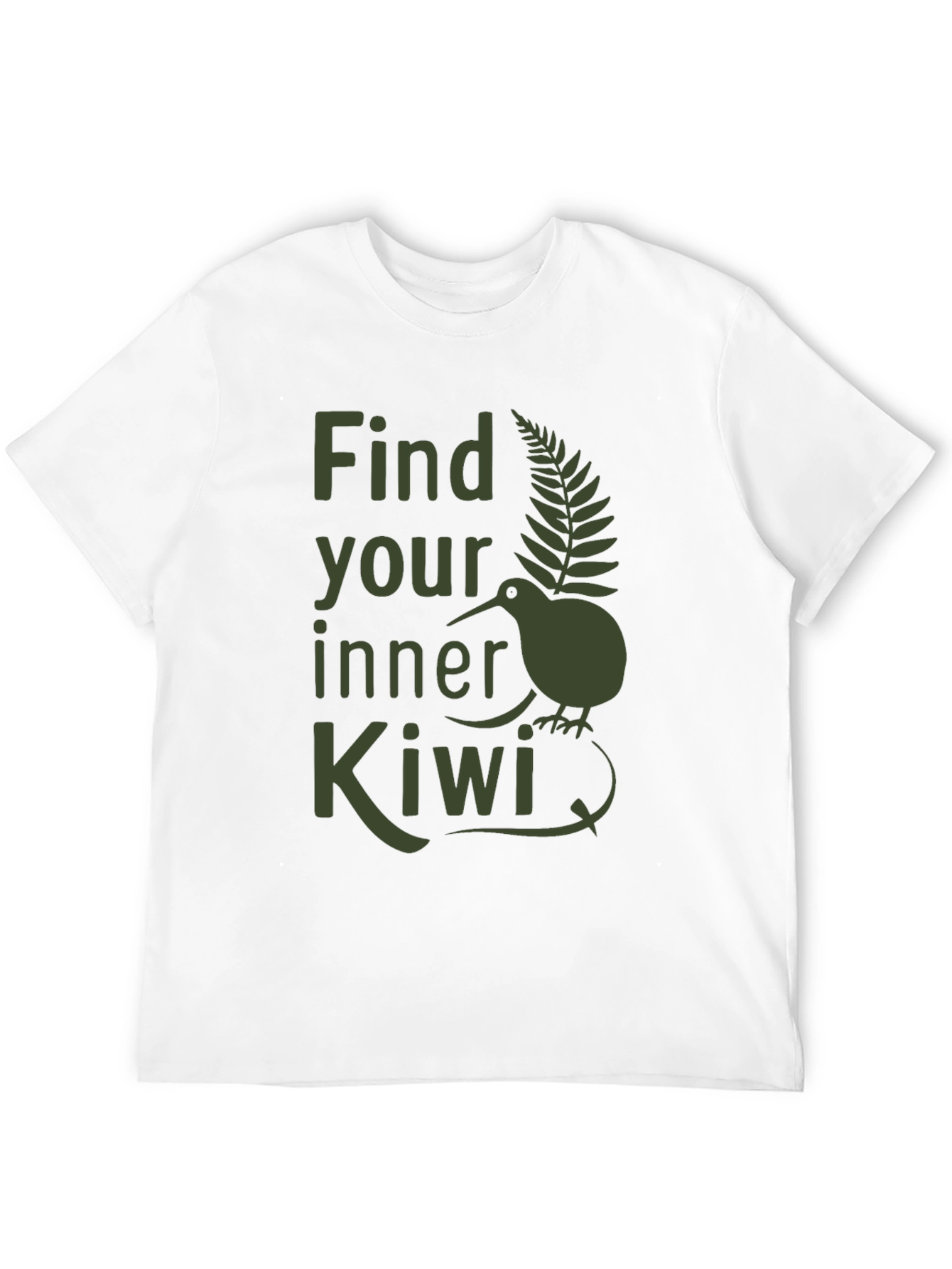 Find Your Inner Kiwi T-Shirt - Olive Green Print