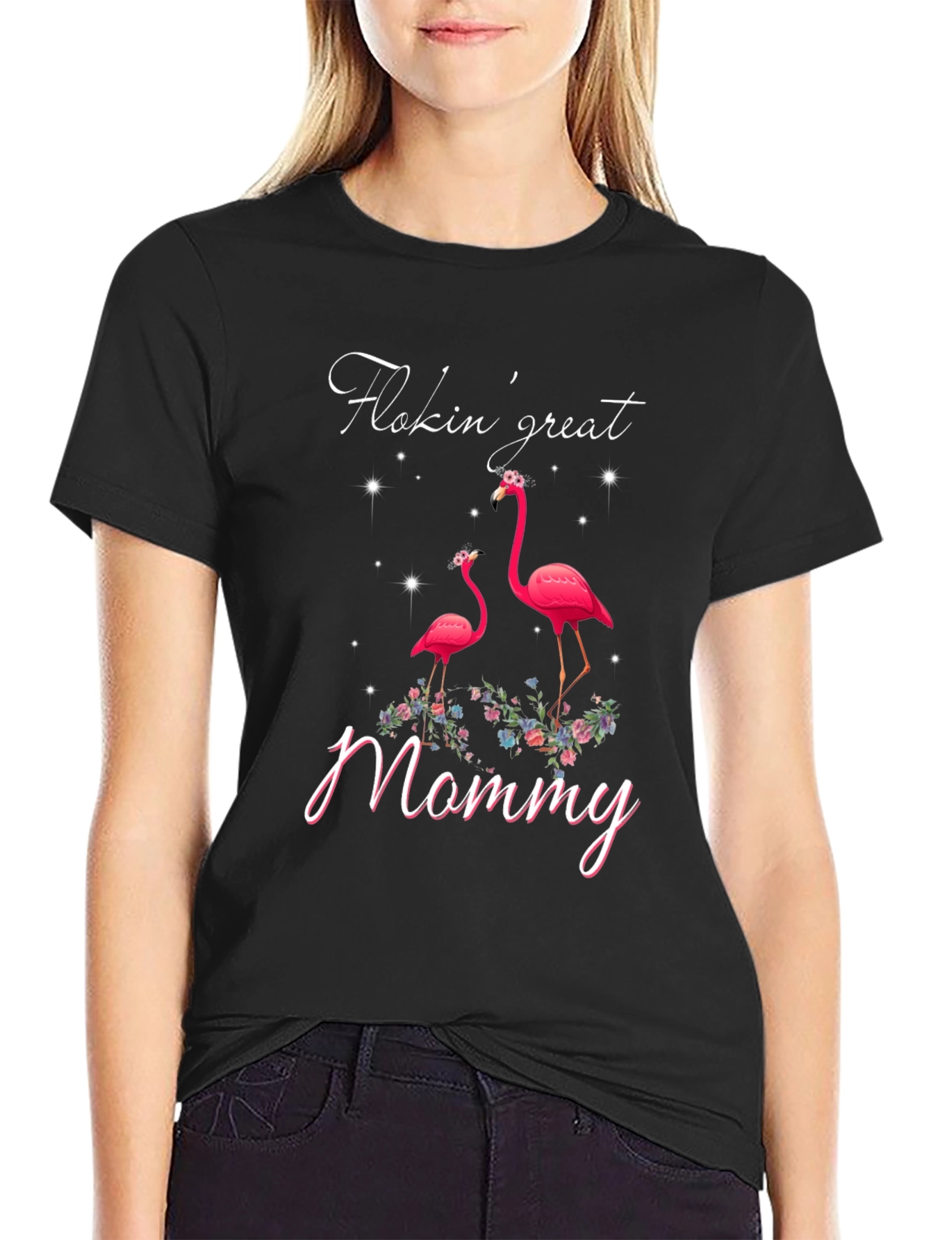 Flokin Great Mommy Flamingo Graphic Tee