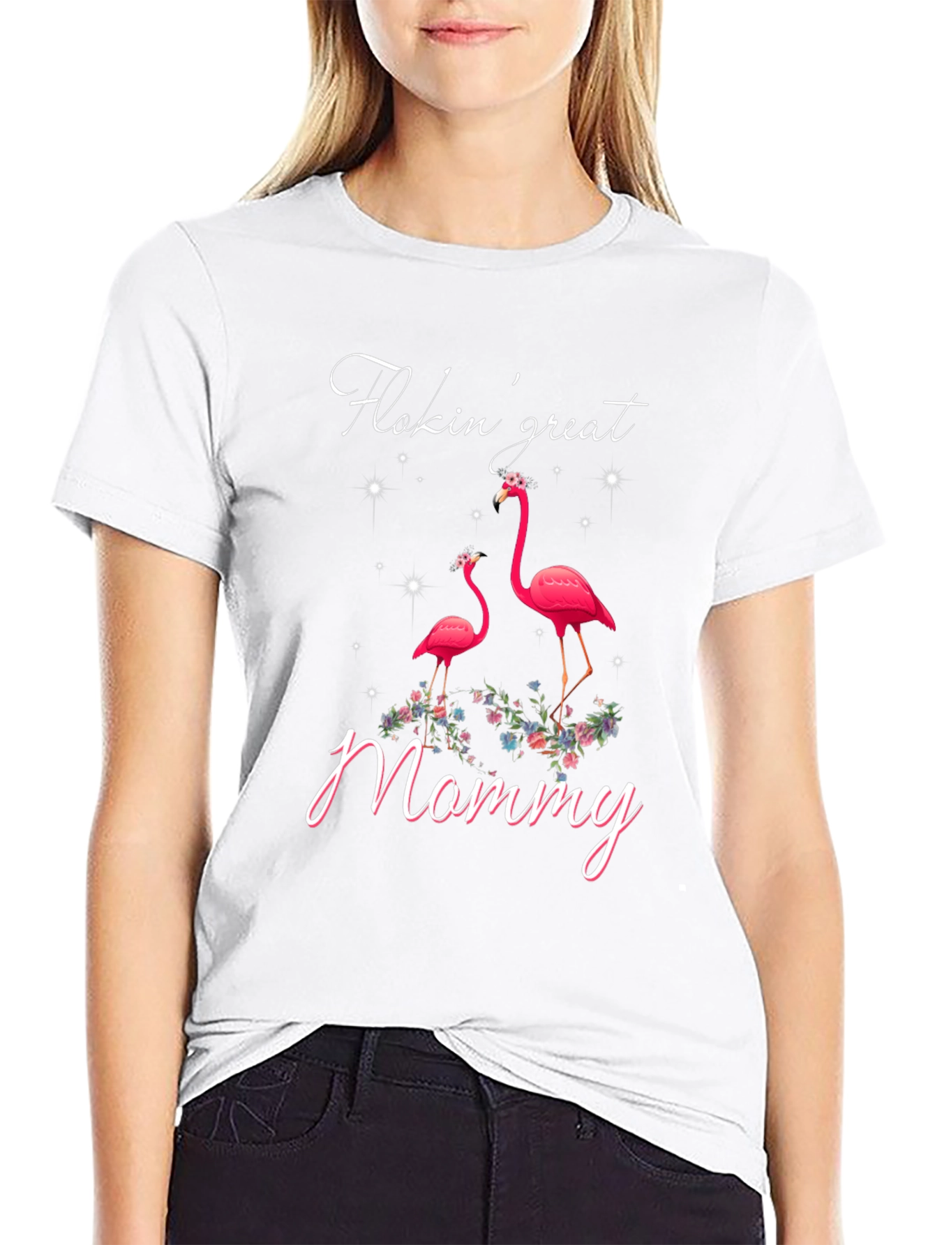 Flokin Great Mommy Flamingo Graphic Tee