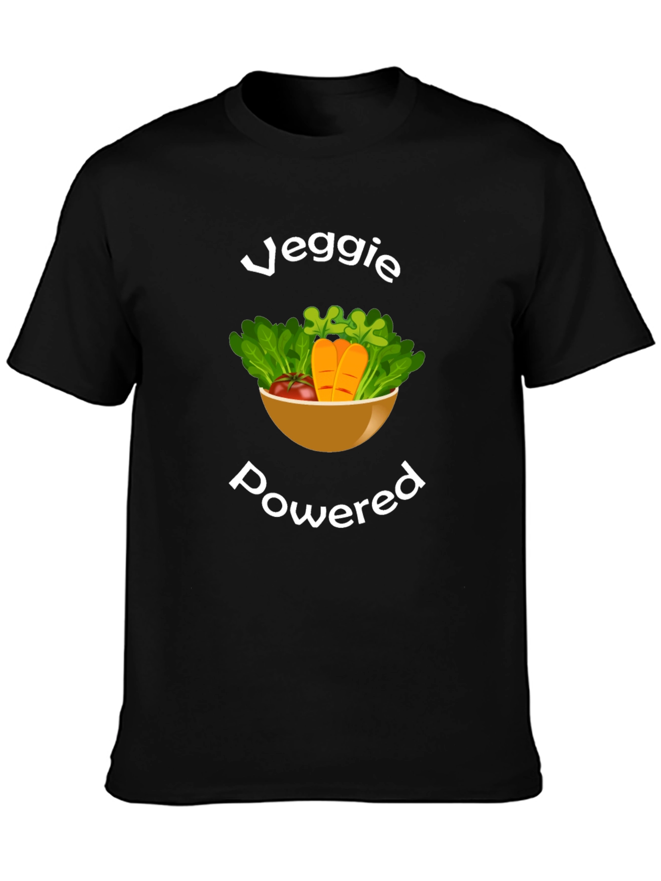 Veggie Powered Black T-Shirt - Vegan & Vegetarian