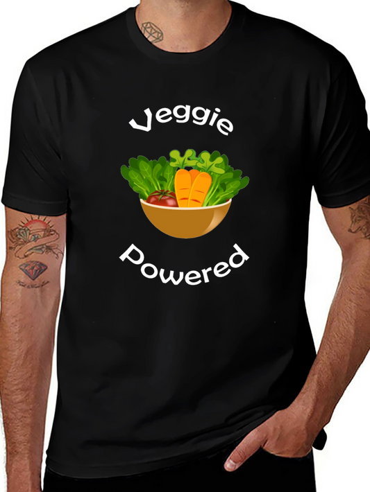Veggie Powered Black T-Shirt - Vegan & Vegetarian
