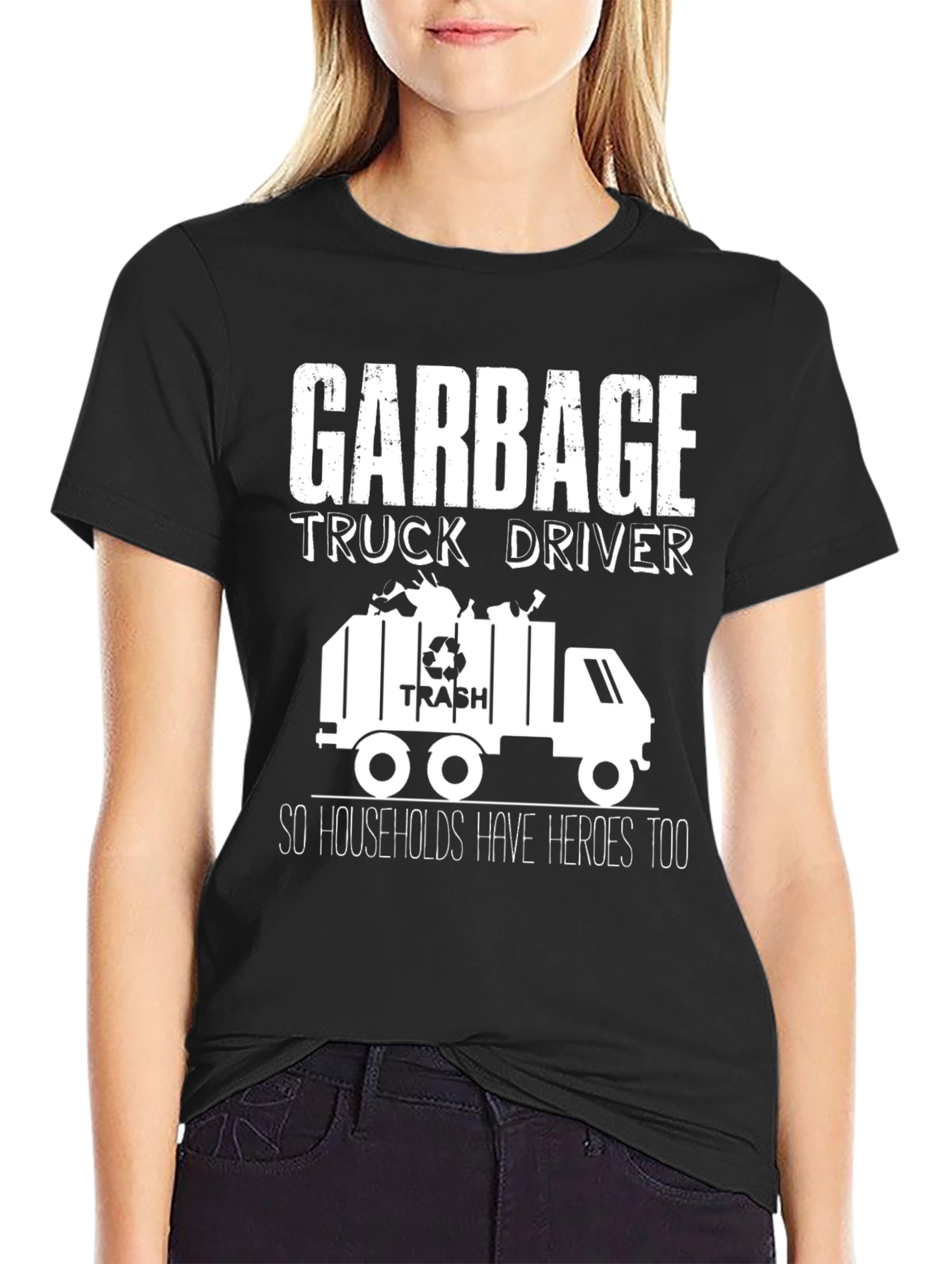 Garbage Truck Driver Hero T-Shirt - Black