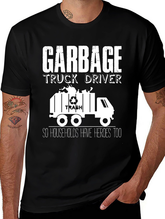 Garbage Truck Driver Hero T-Shirt - Black