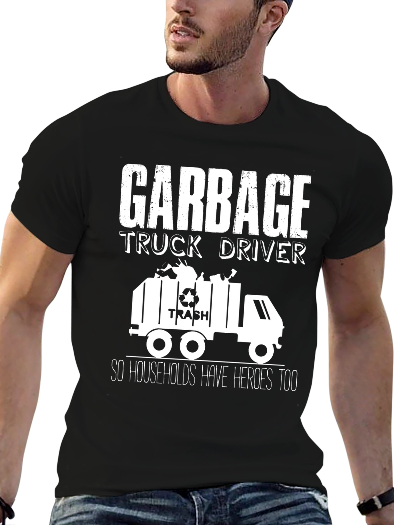 Garbage Truck Driver Hero T-Shirt - Black