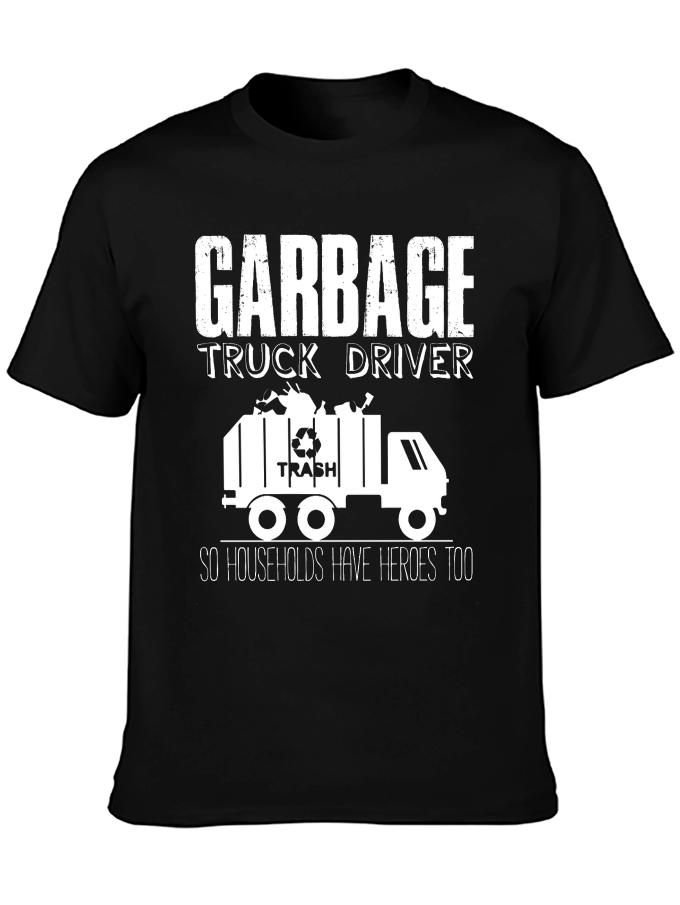 Garbage Truck Driver Hero T-Shirt - Black