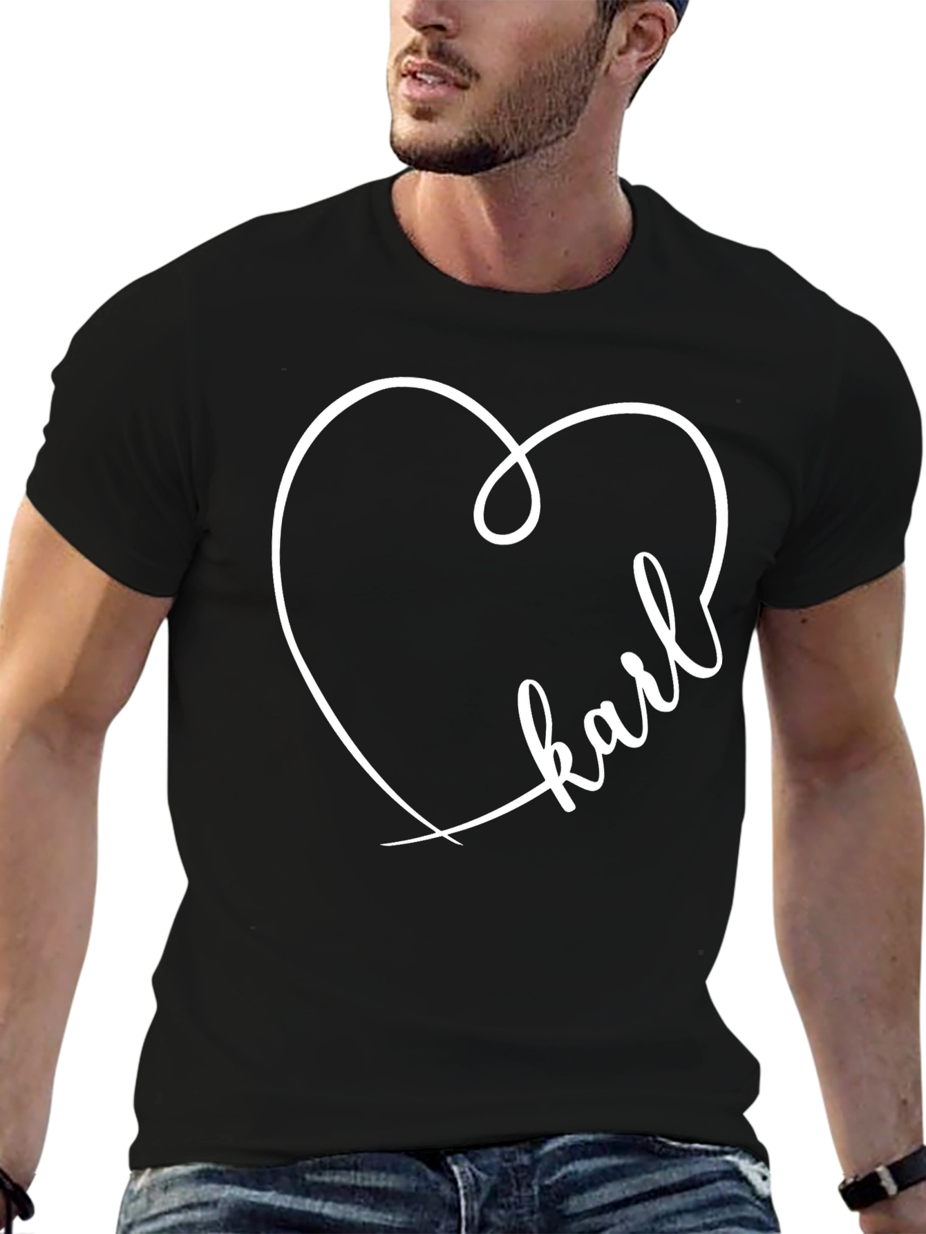 Karl Heart Graphic Tee - Stylish Custom T-Shirt