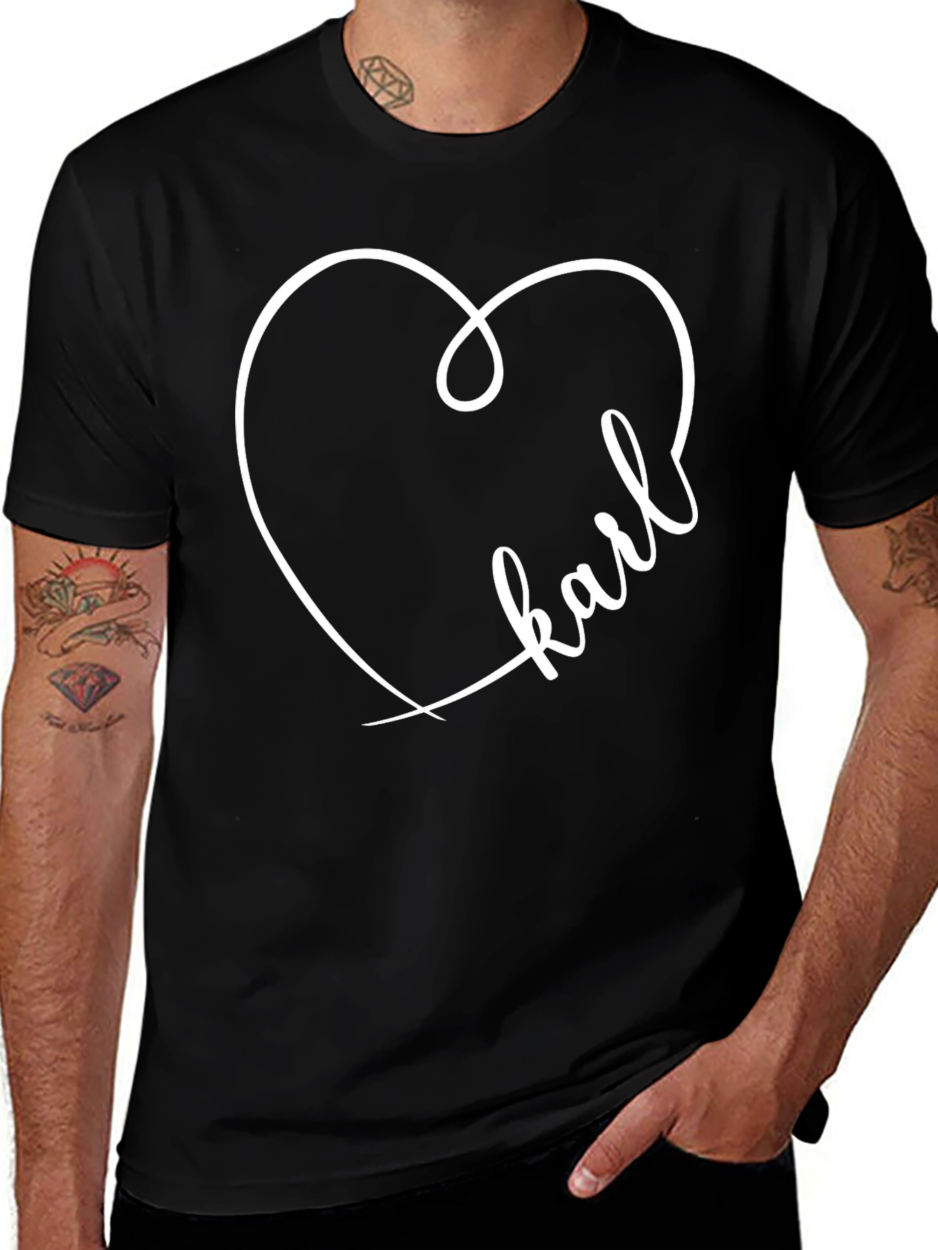 Karl Heart Graphic Tee - Stylish Custom T-Shirt