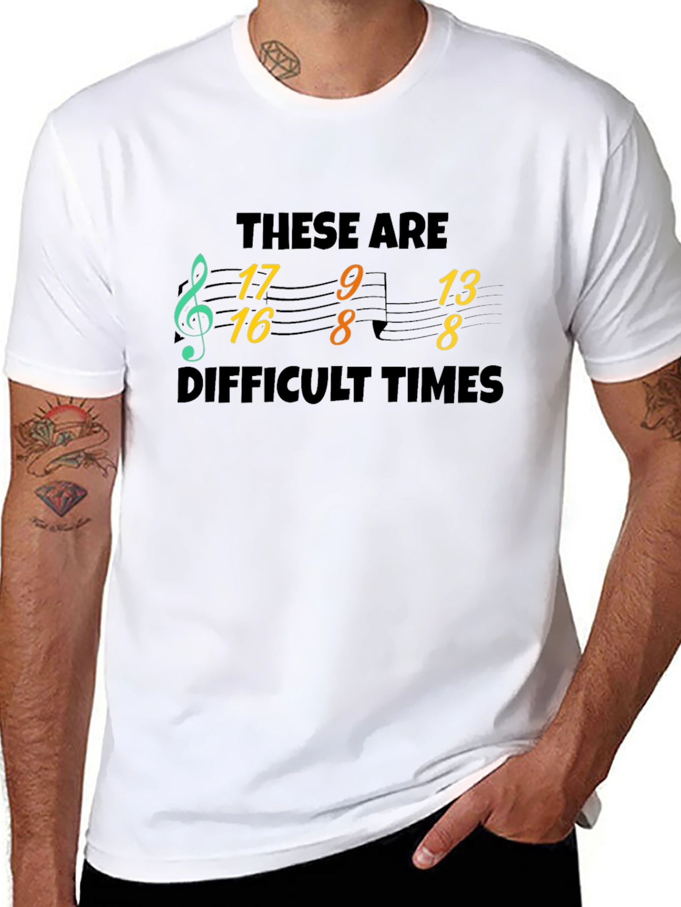 Difficult Times Music Note T-Shirt
