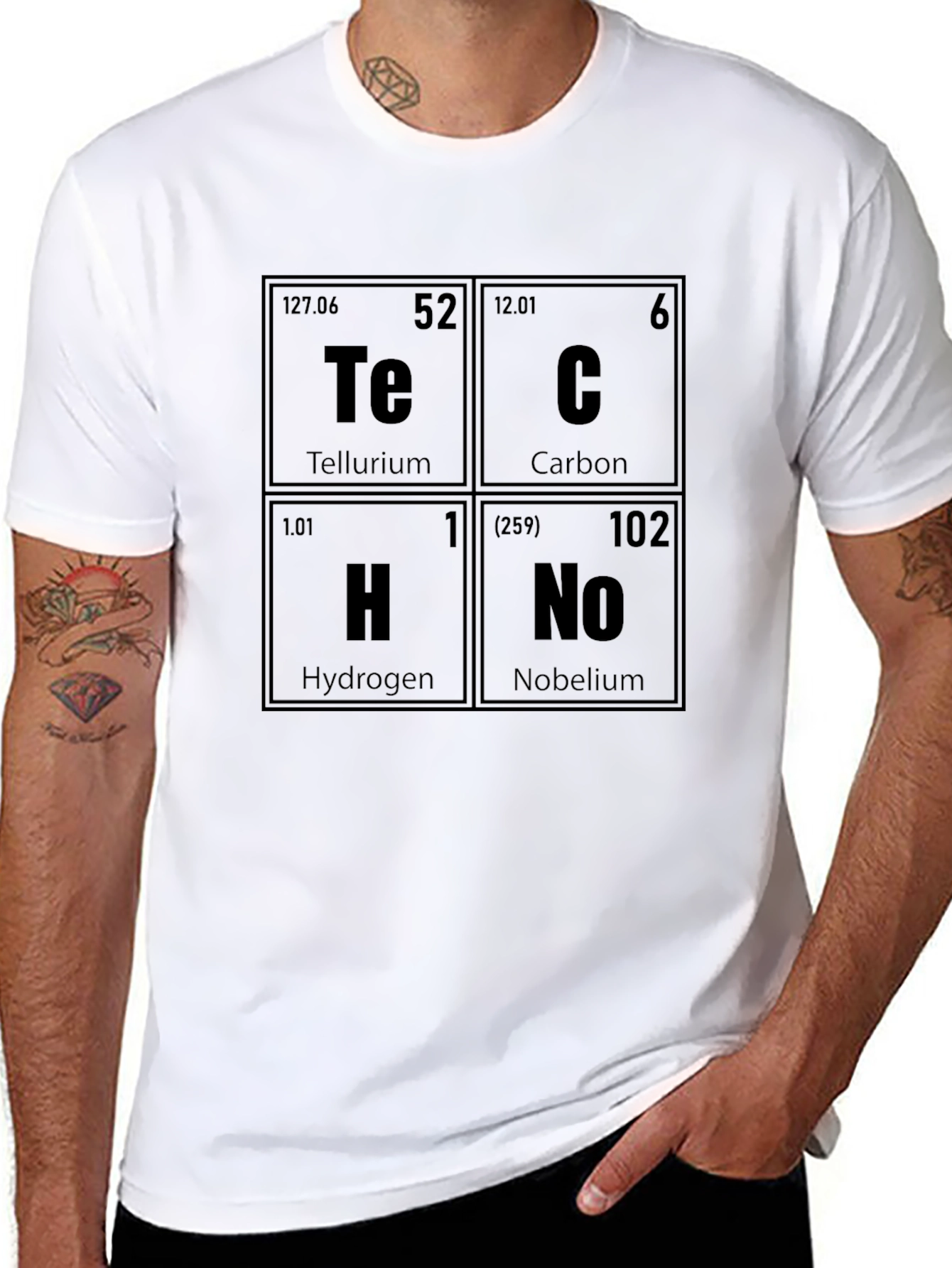 Tech Elements T-Shirt: Tellurium Carbon Hydrogen Nobelium