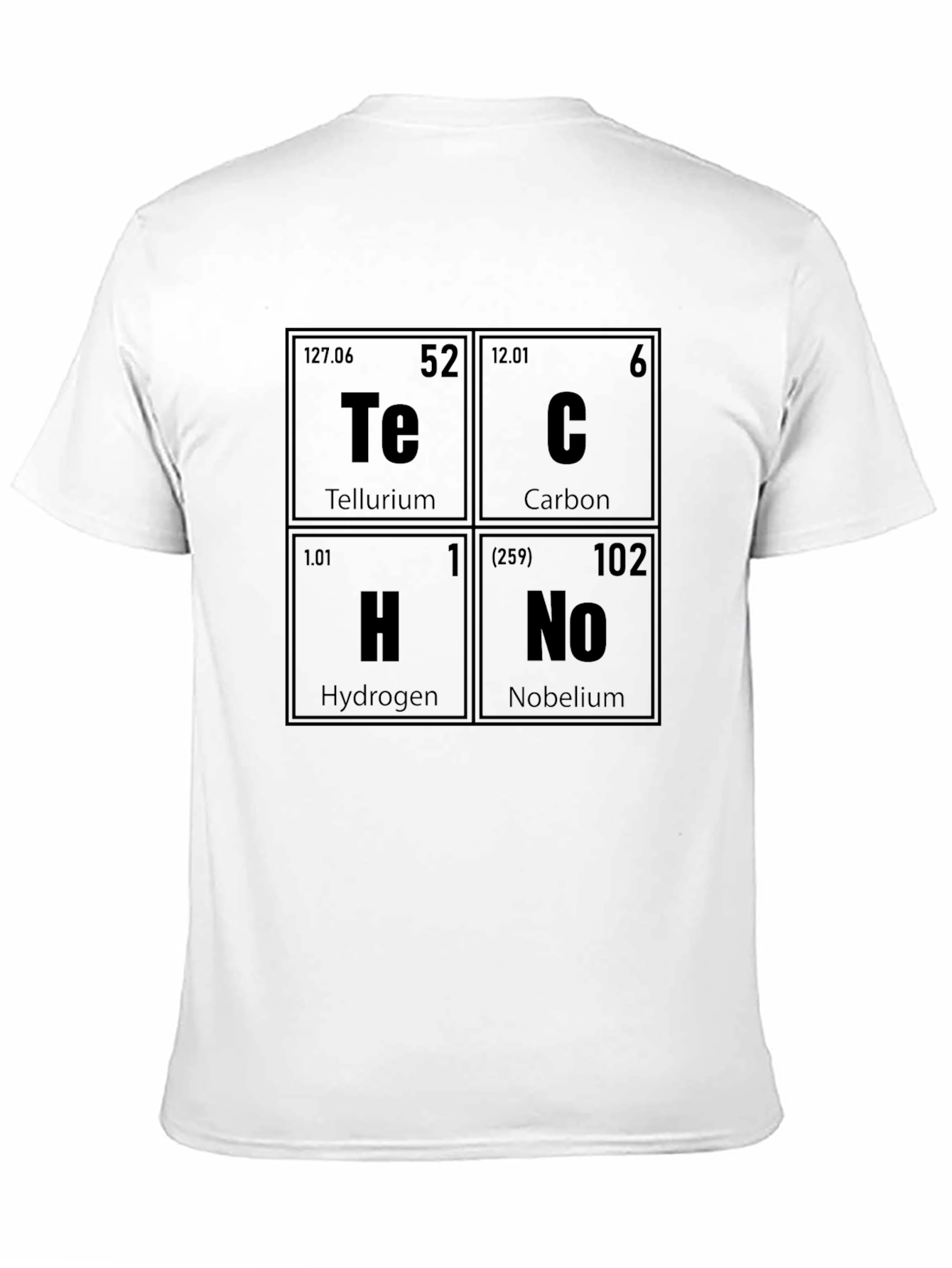 Tech Elements T-Shirt: Tellurium Carbon Hydrogen Nobelium