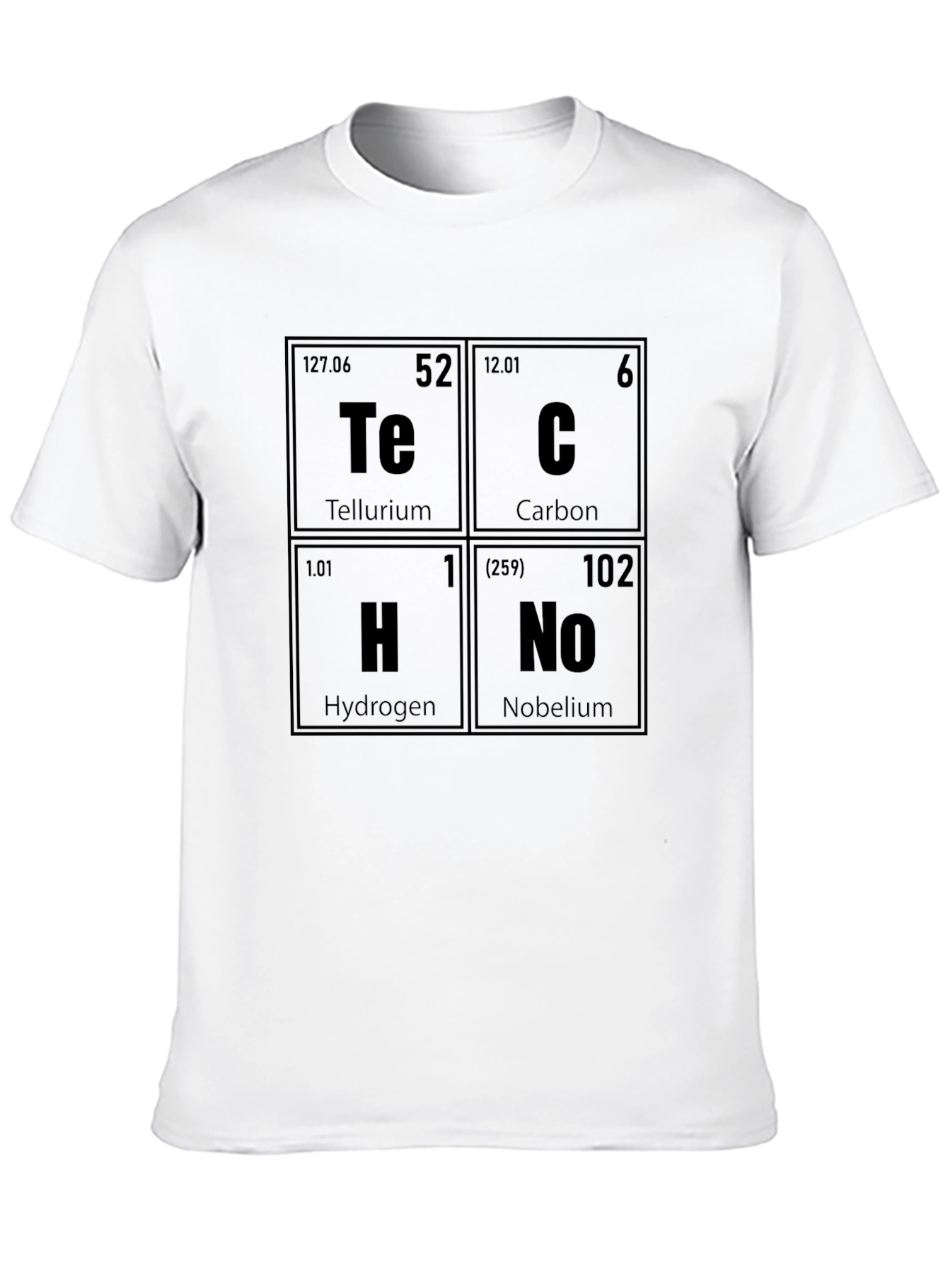 Tech Elements T-Shirt: Tellurium Carbon Hydrogen Nobelium
