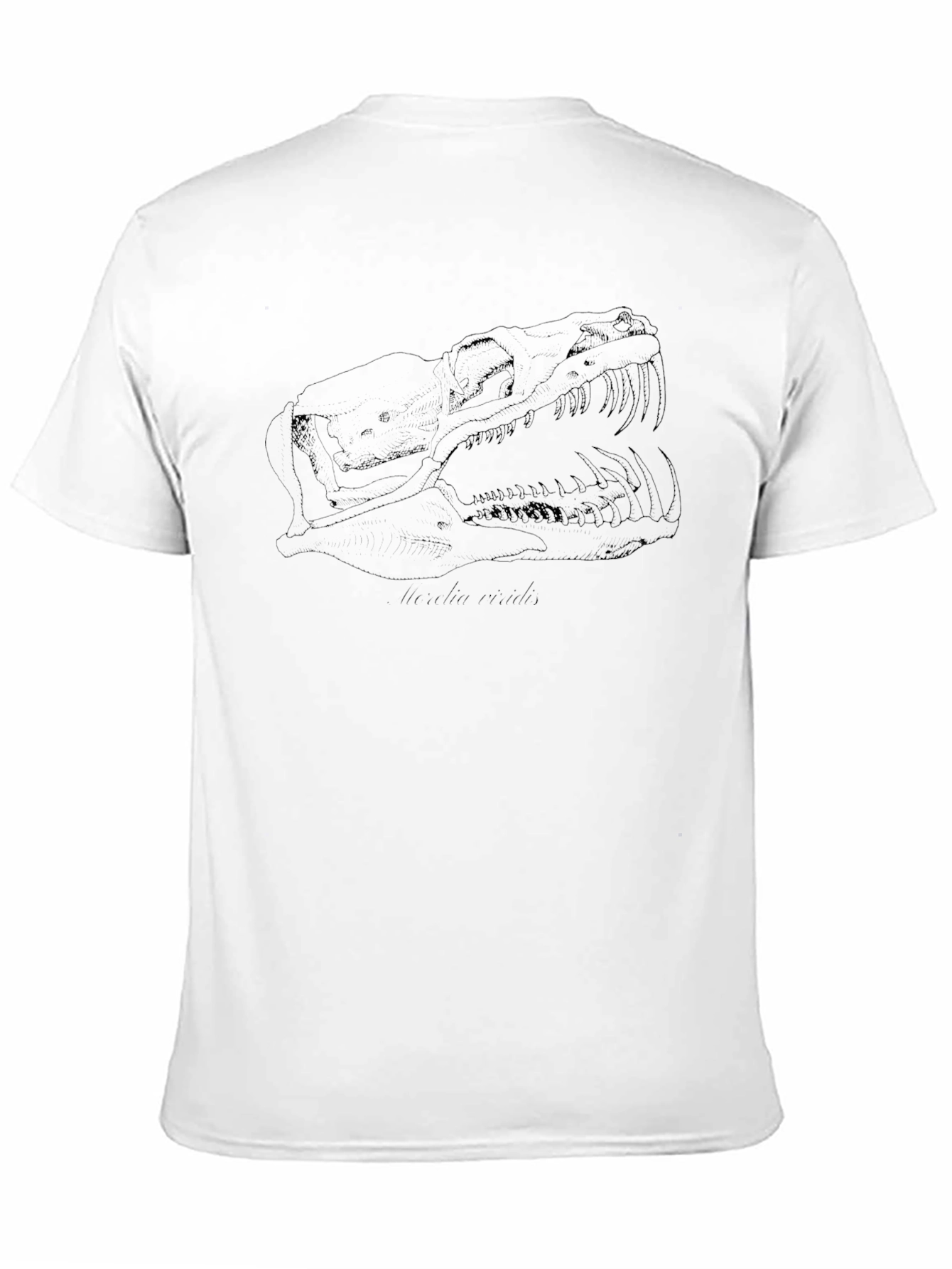Black T-Shirt with Dinosaur Skull Design