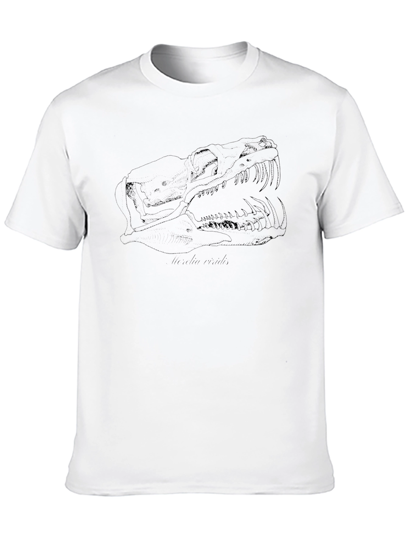 Black T-Shirt with Dinosaur Skull Design