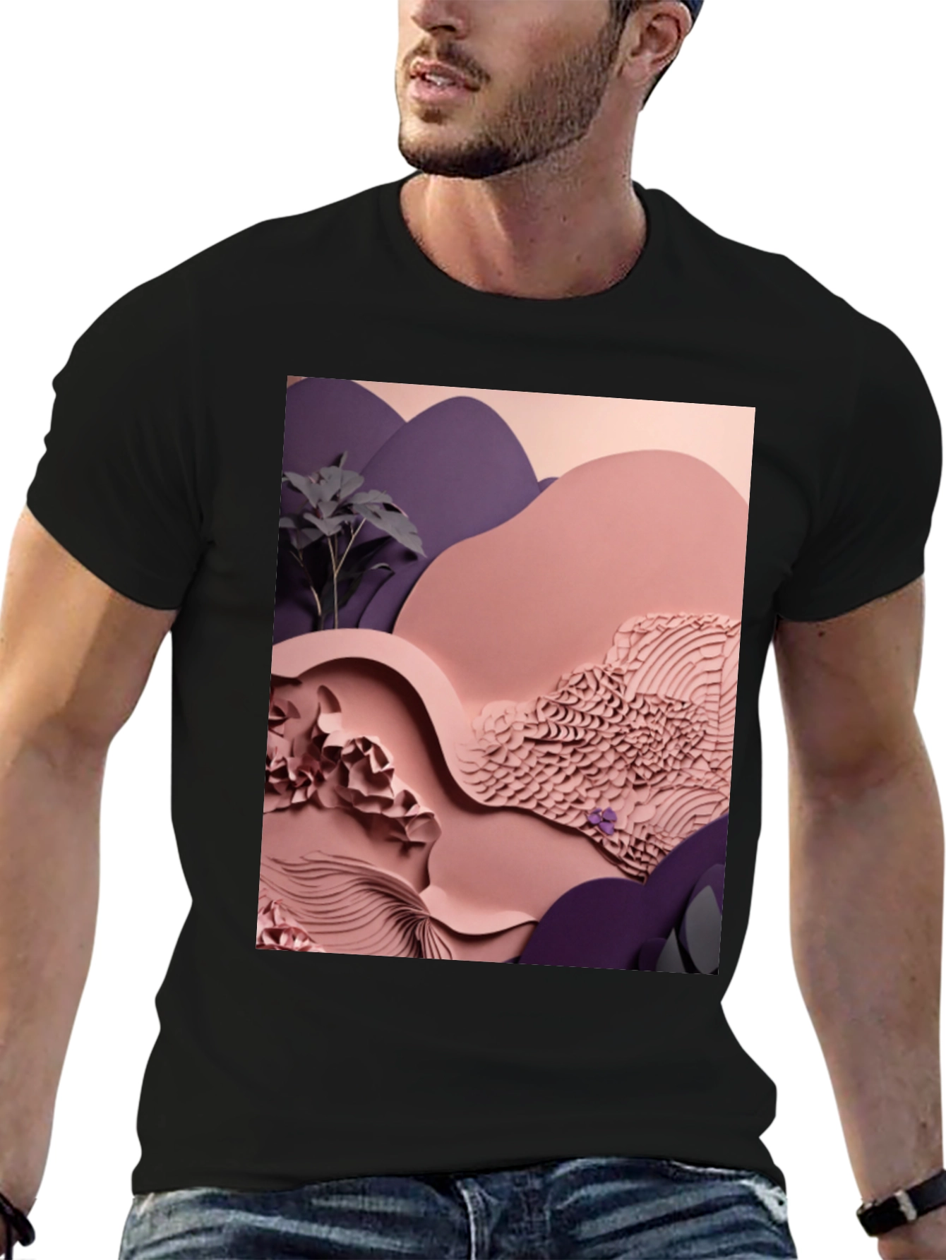 Abstract Landscape Graphic Tee - Modern Art Shirt