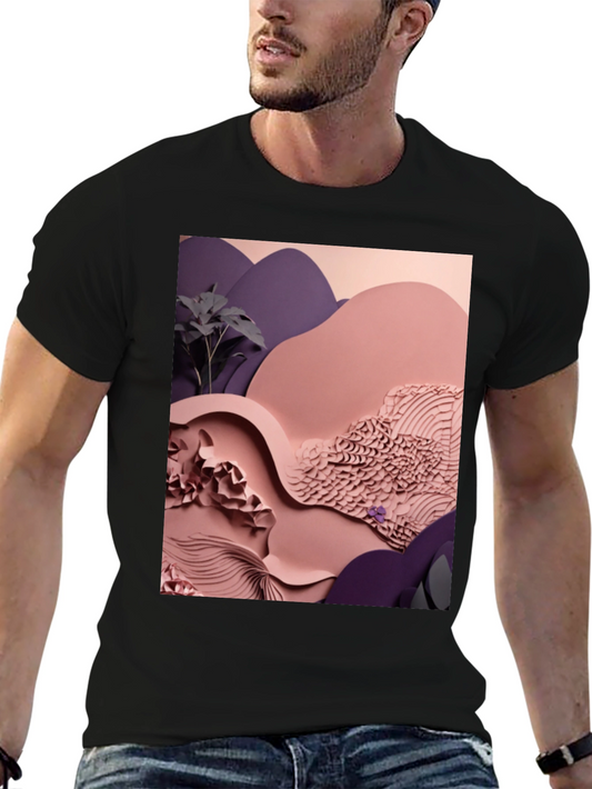 Abstract Landscape Graphic Tee - Modern Art Shirt