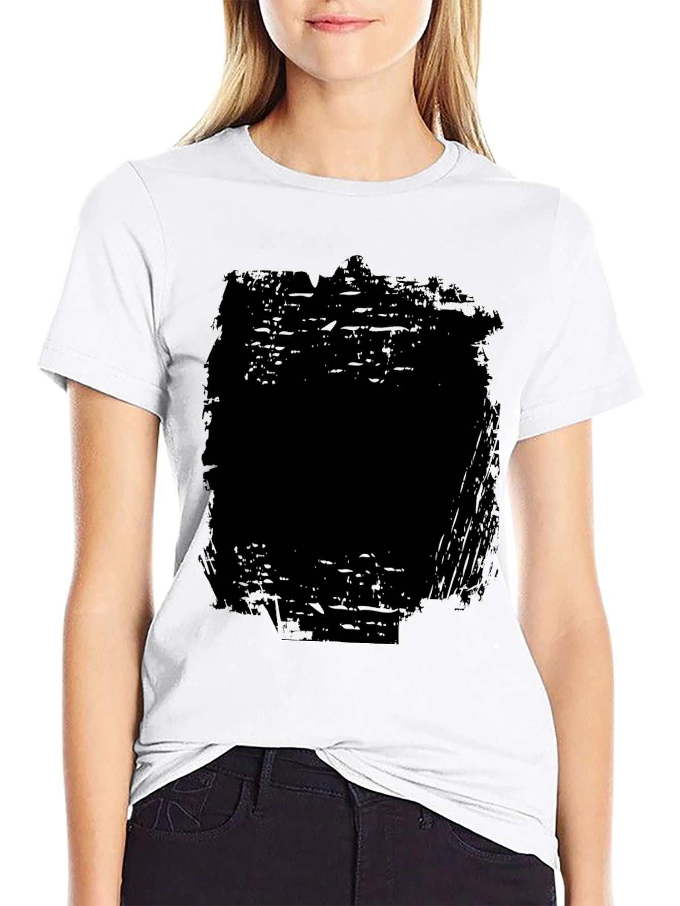 Distressed Black Graphic Tee - Mens Casual Fashion