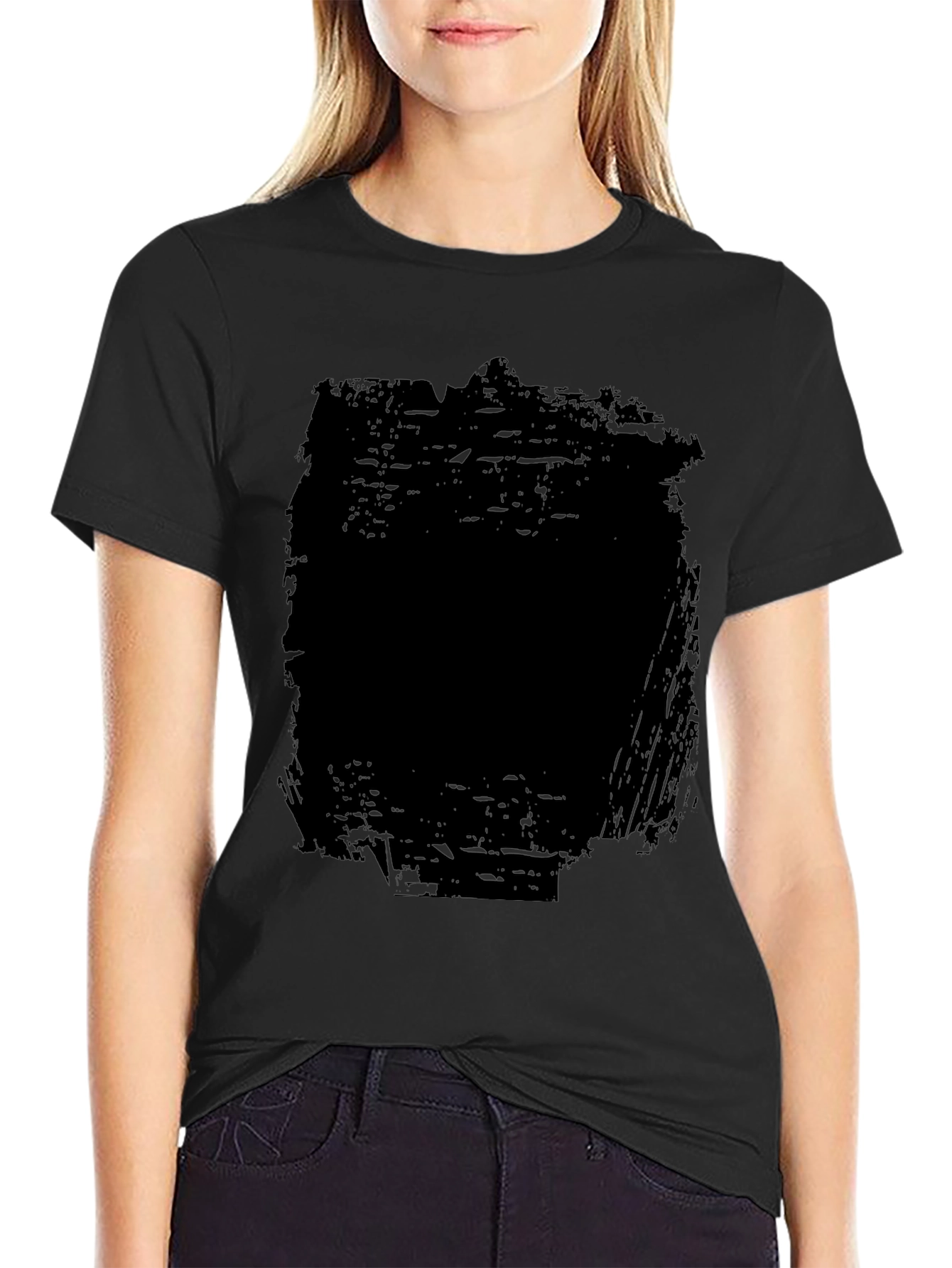Distressed Black Graphic Tee - Mens Casual Fashion
