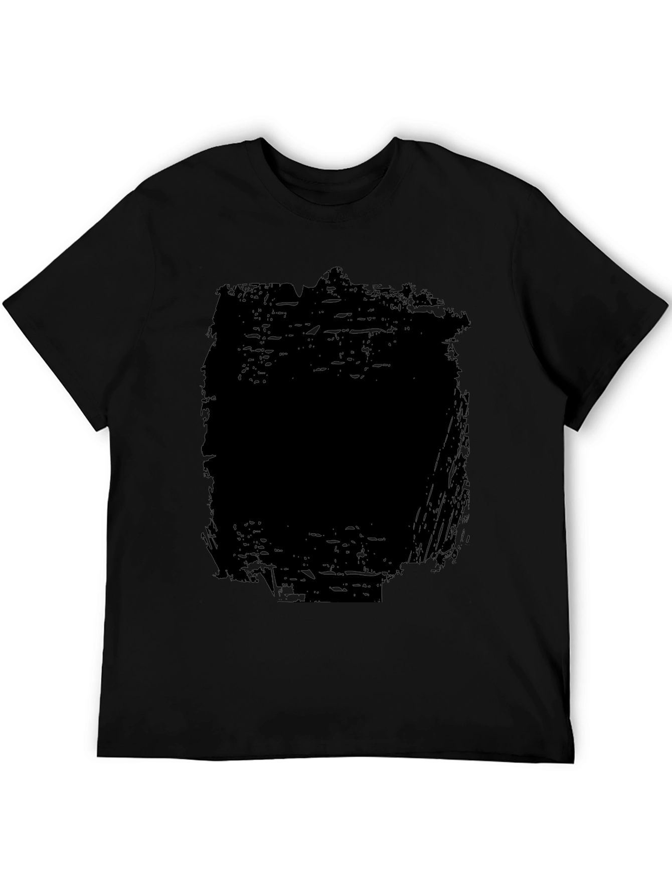Distressed Black Graphic Tee - Mens Casual Fashion