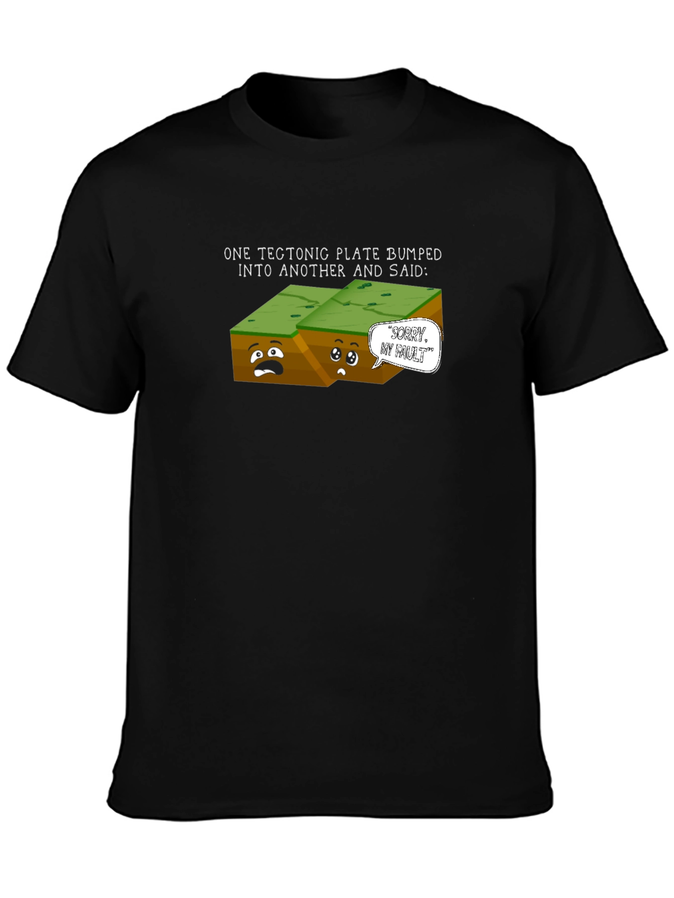 Tectonic Plate Bump Funny Graphic T-Shirt