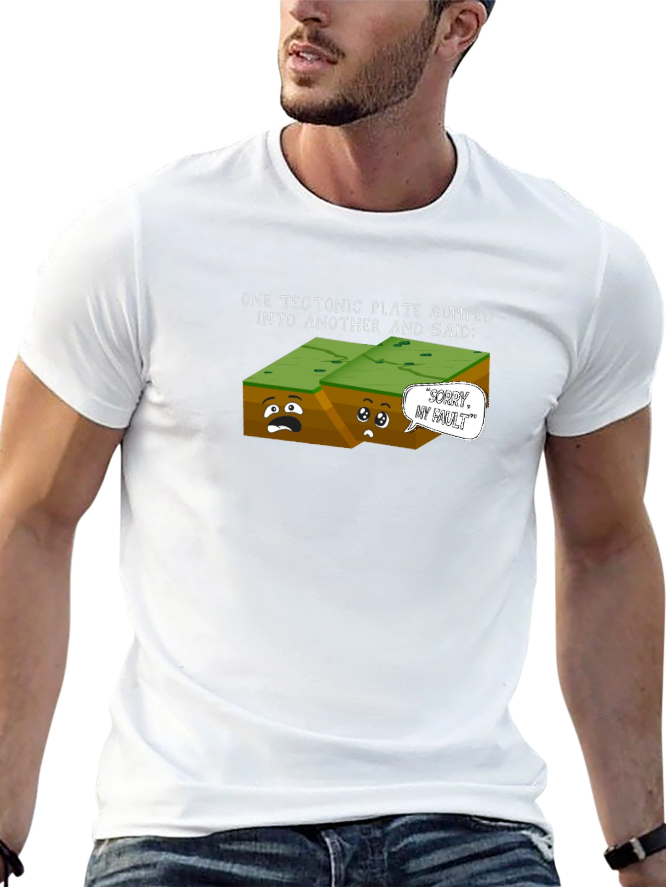 Tectonic Plate Bump Funny Graphic T-Shirt