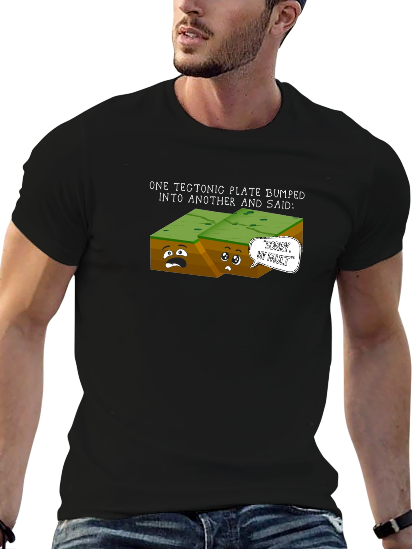 Tectonic Plate Bump Funny Graphic T-Shirt