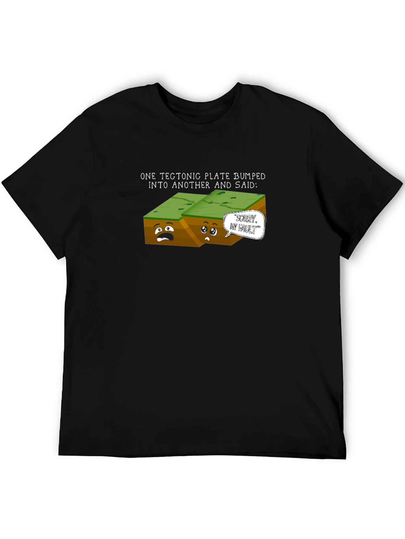 Tectonic Plate Bump Funny Graphic T-Shirt