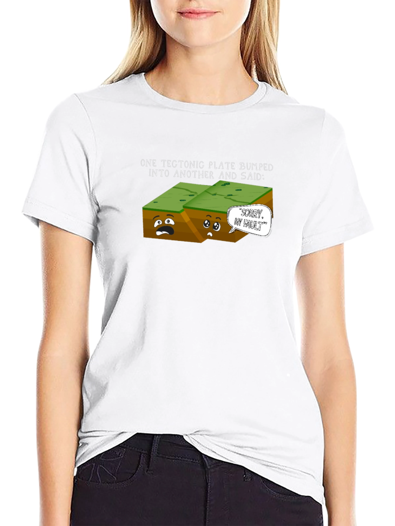 Tectonic Plate Bump Funny Graphic T-Shirt