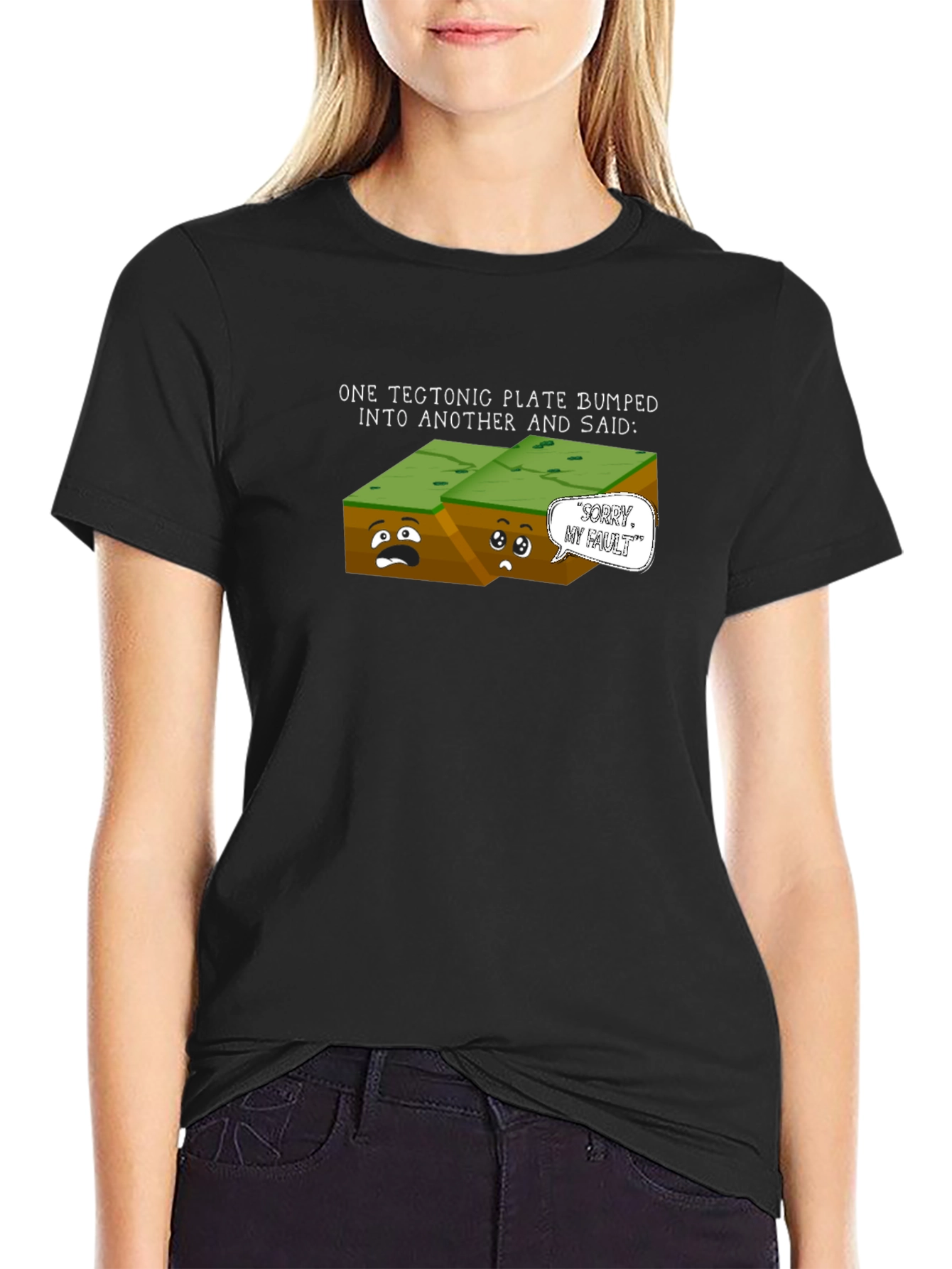 Tectonic Plate Bump Funny Graphic T-Shirt