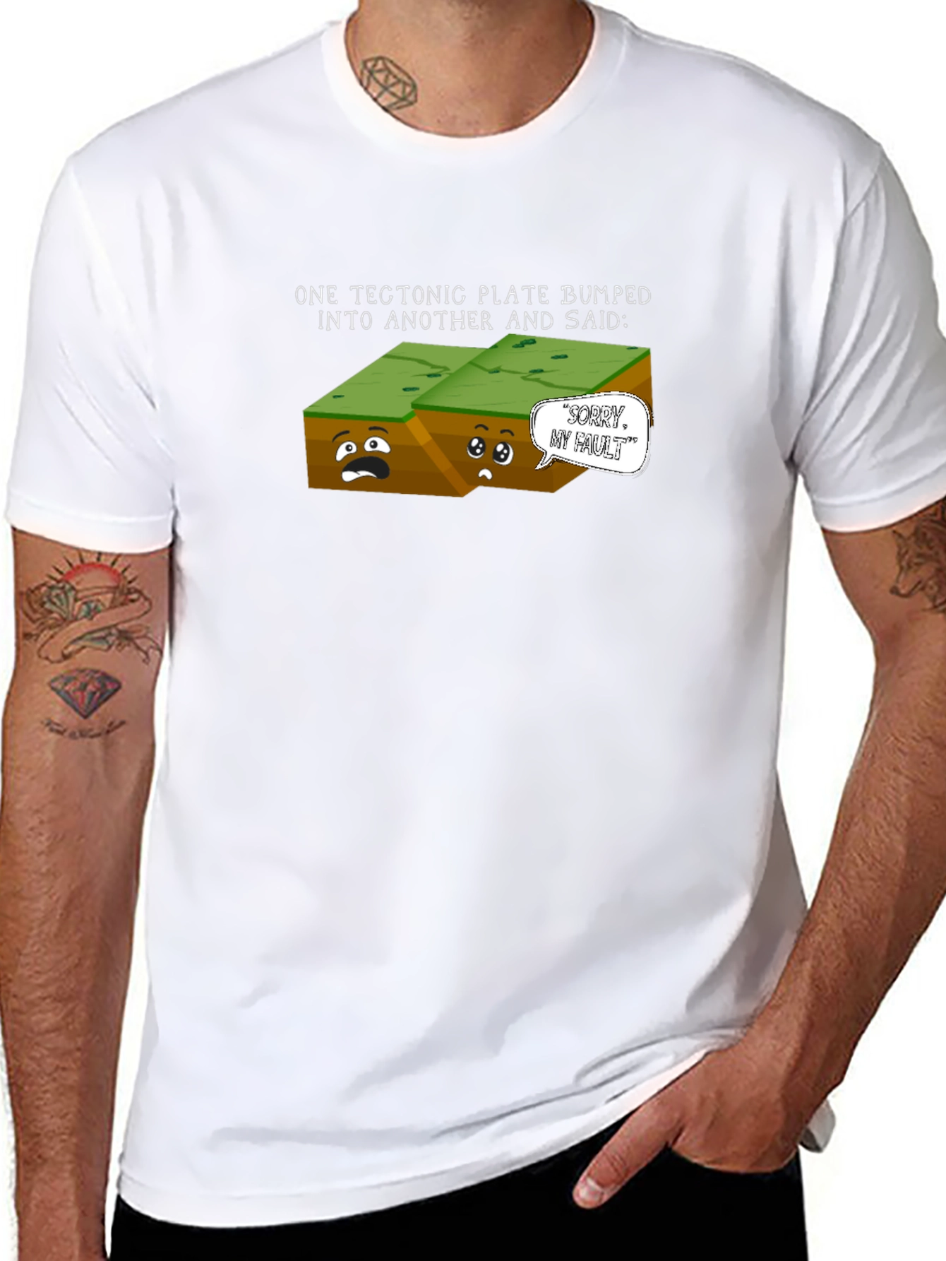 Tectonic Plate Bump Funny Graphic T-Shirt