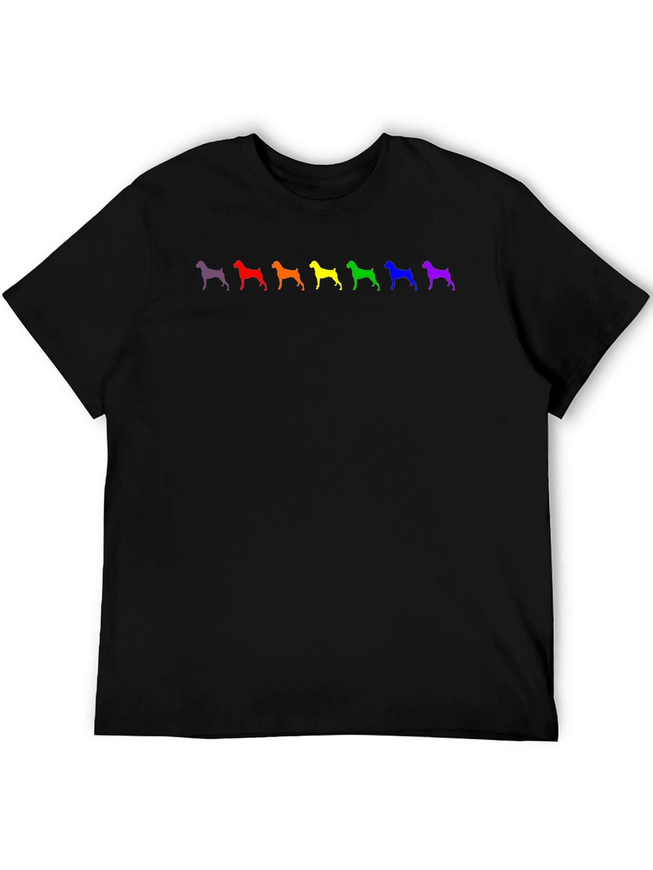 Rainbow Boxer Dog Silhouette T-Shirt - Prideful Pup