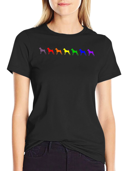 Rainbow Boxer Dog Silhouette T-Shirt - Prideful Pup