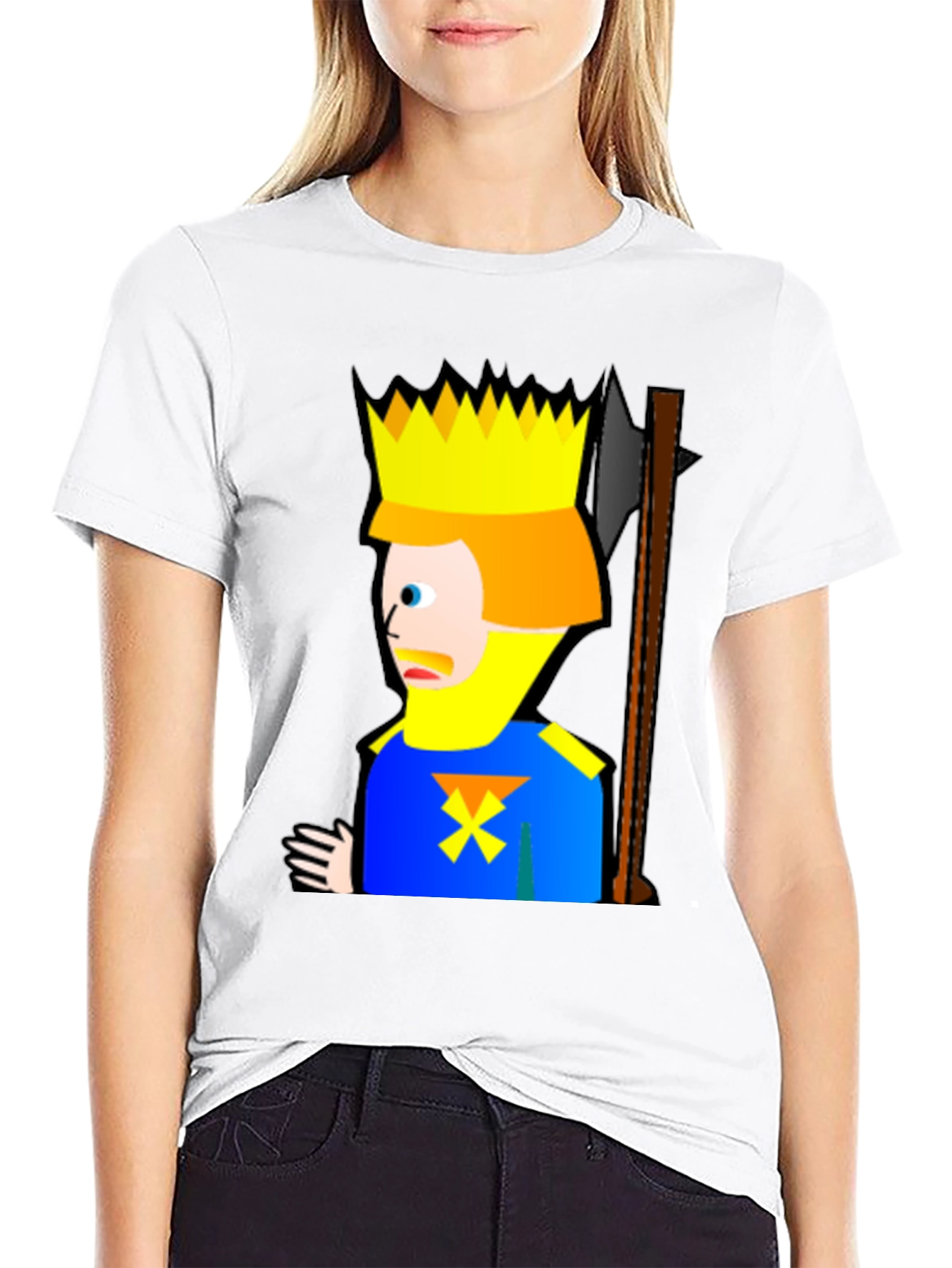 Cartoon King Graphic Tee - Funny Mens Black T-Shirt