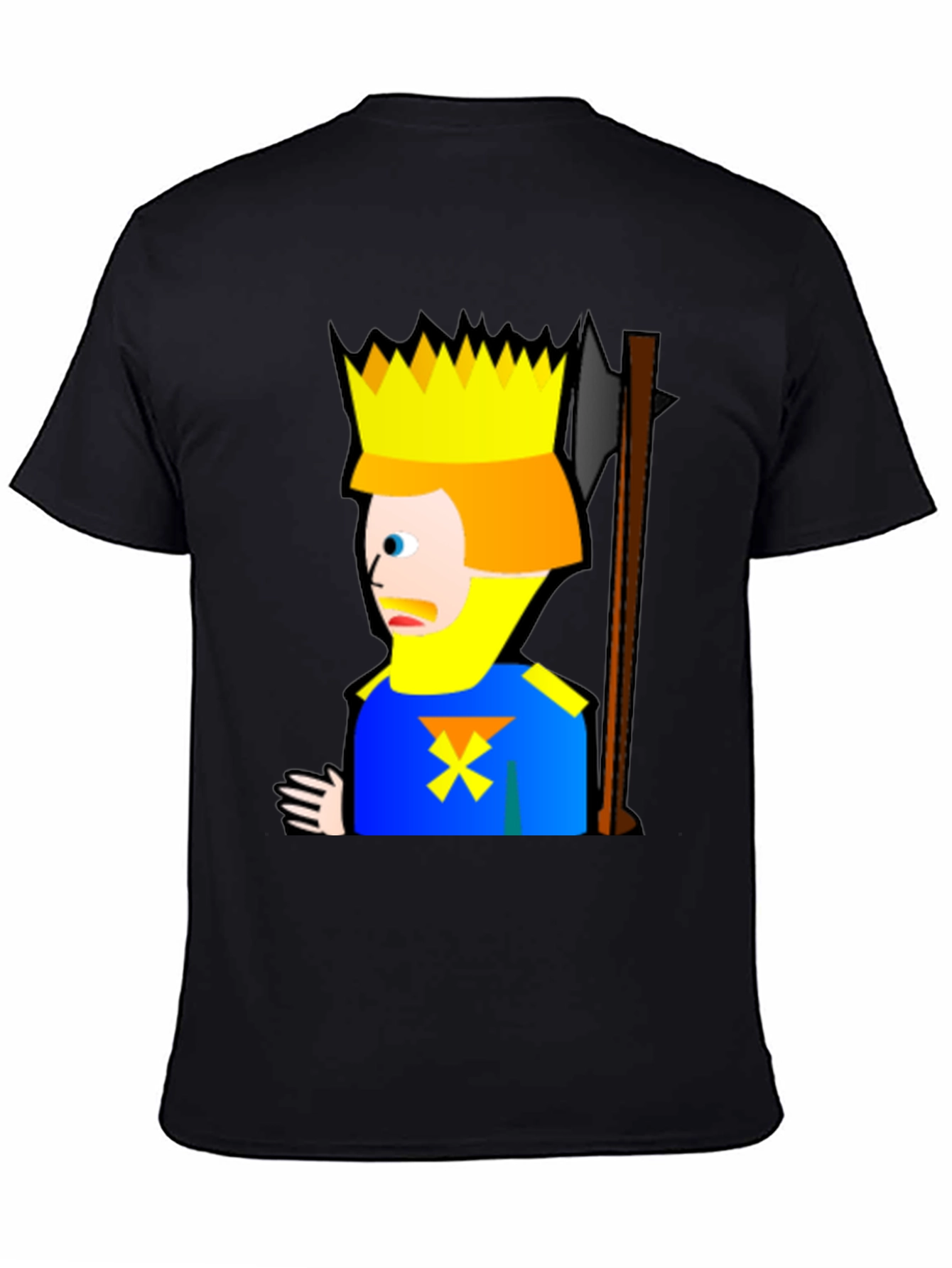 Cartoon King Graphic Tee - Funny Mens Black T-Shirt