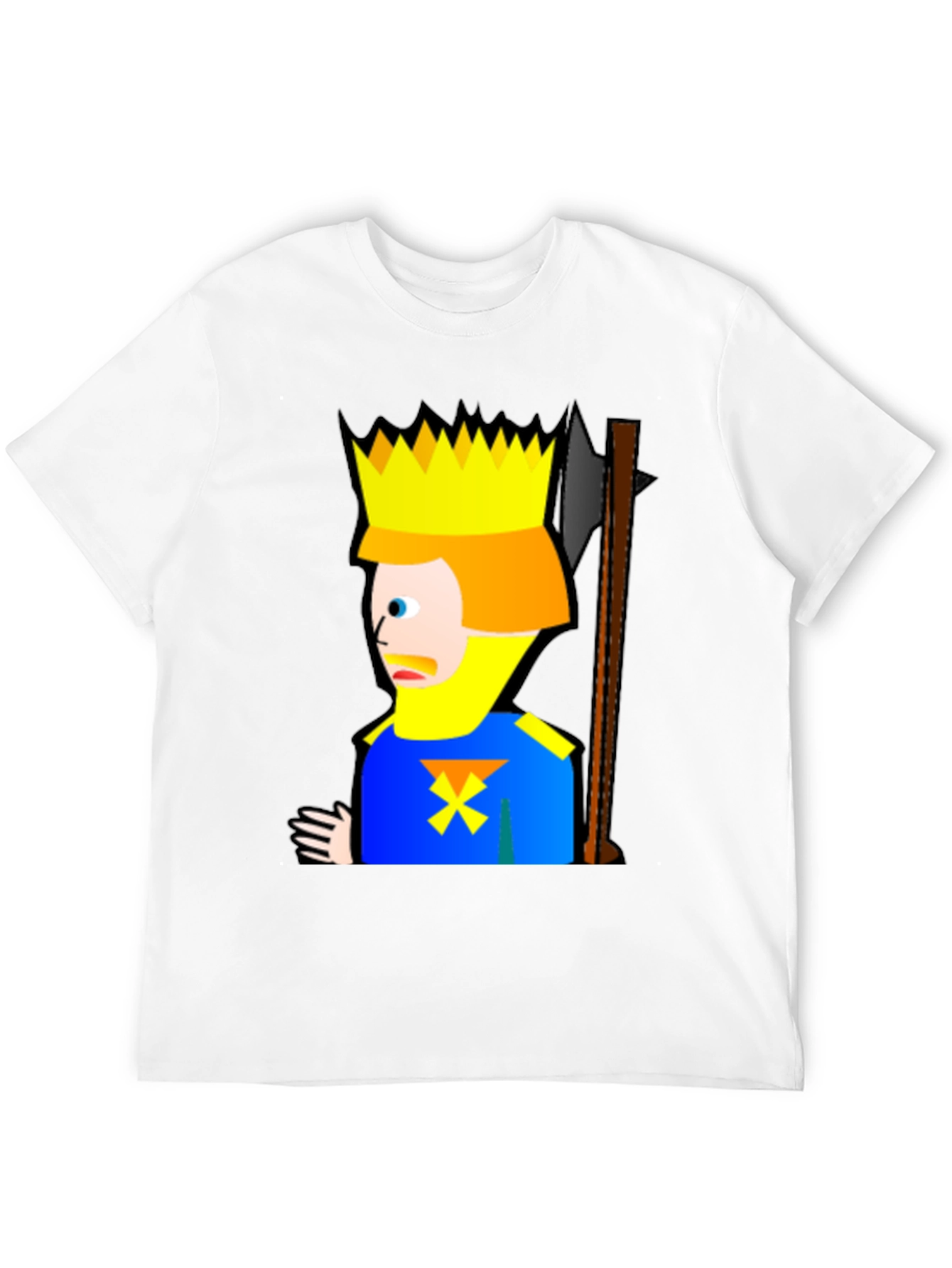 Cartoon King Graphic Tee - Funny Mens Black T-Shirt