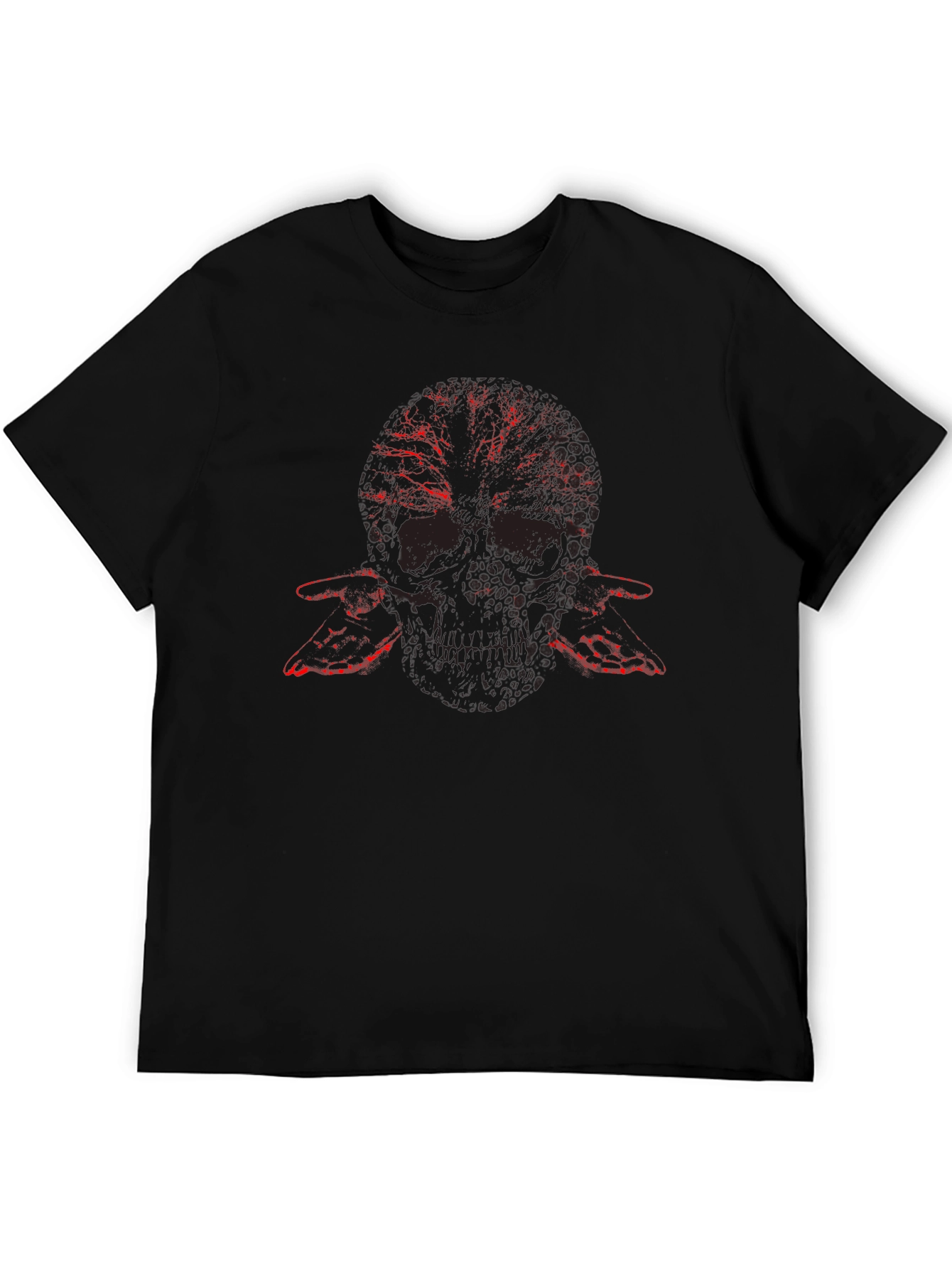 Skull & Flame Graphic Tee - Mens Black T-Shirt