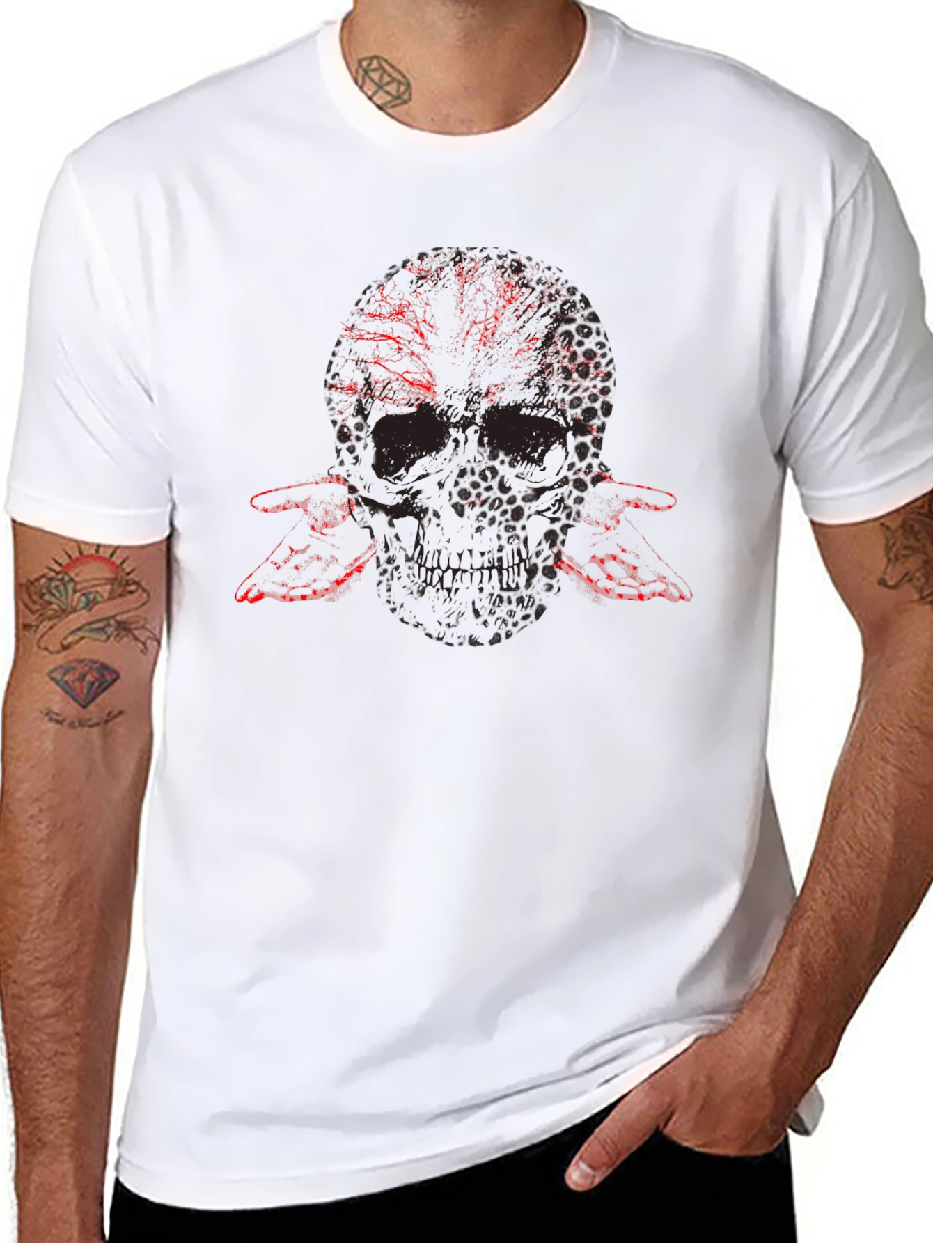 Skull & Flame Graphic Tee - Mens Black T-Shirt