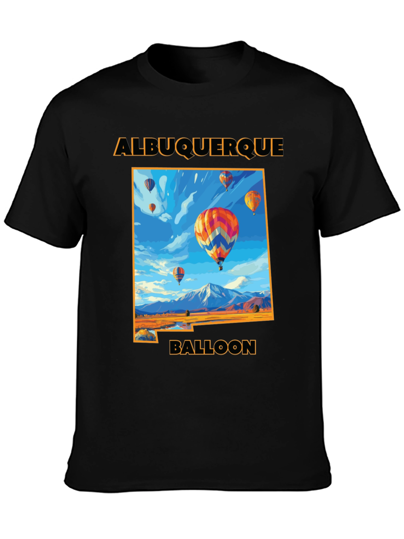 Albuquerque Balloon Festival Black Graphic T-Shirt